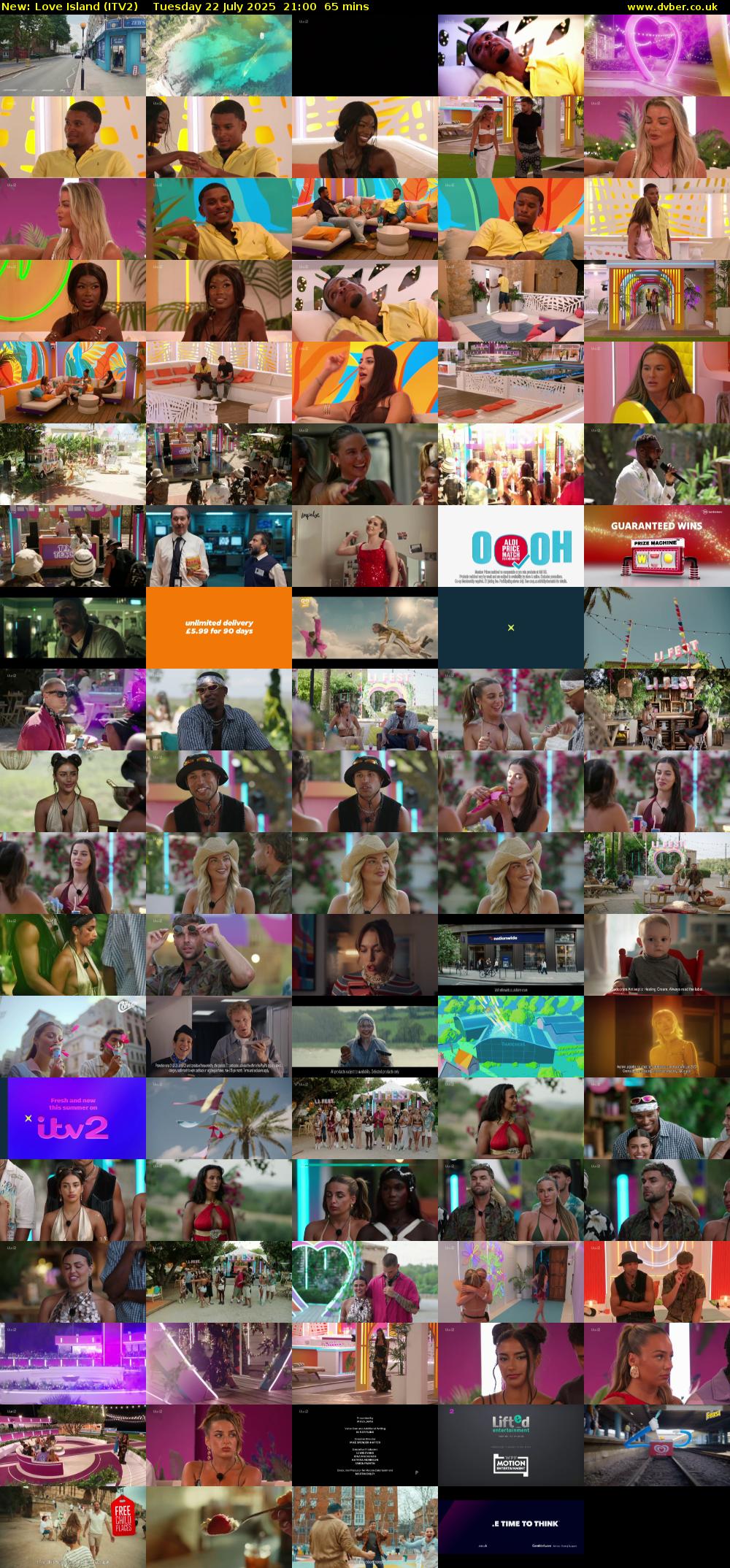 Love Island (ITV2) Tuesday 22 July 2025 21:00 - 22:05