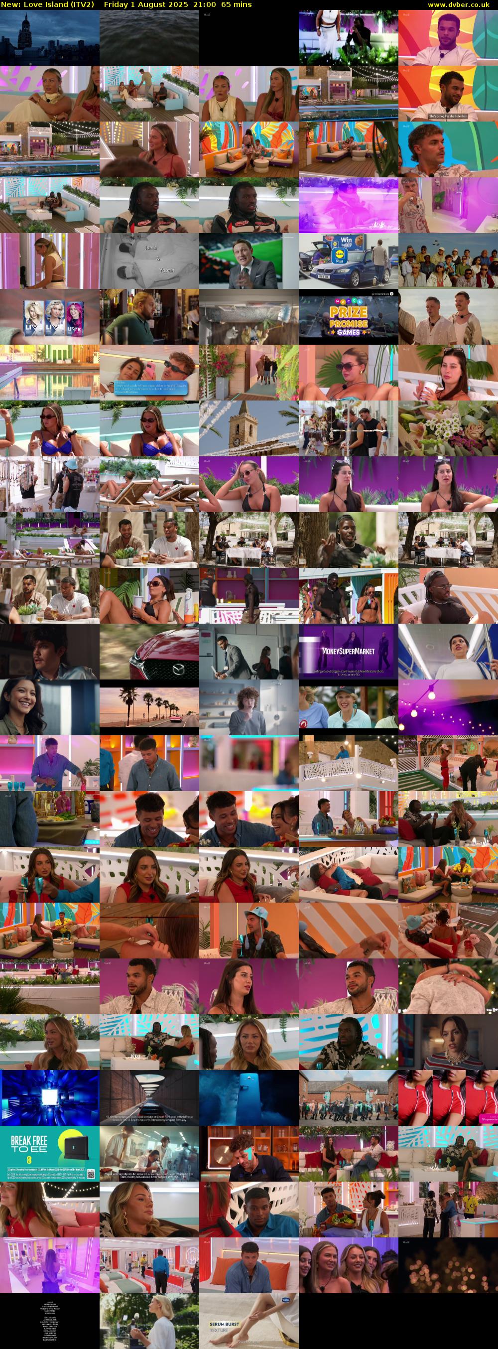 Love Island (ITV2) Friday 1 August 2025 21:00 - 22:05