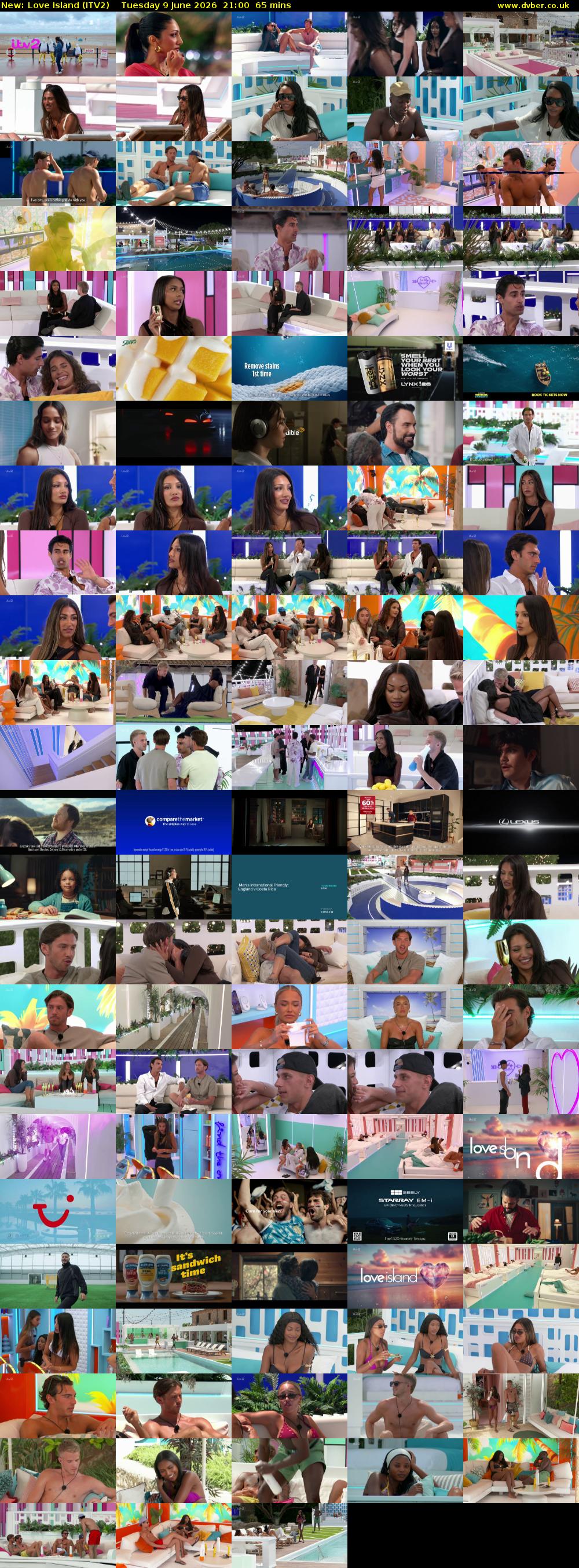 Love Island (ITV2) Tuesday 9 June 2026 21:00 - 22:05