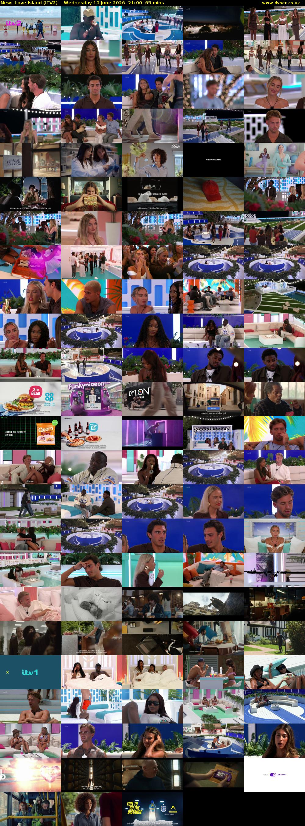 Love Island (ITV2) Wednesday 10 June 2026 21:00 - 22:05