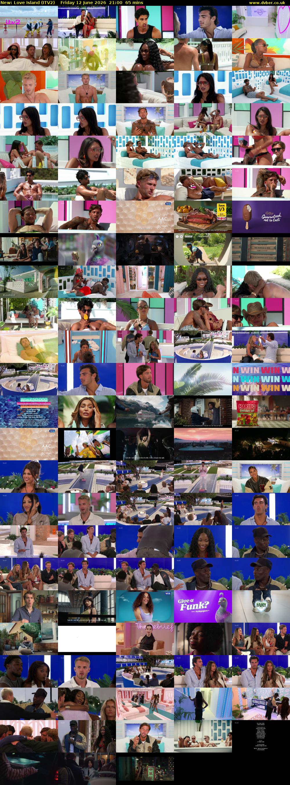 Love Island (ITV2) Friday 12 June 2026 21:00 - 22:05