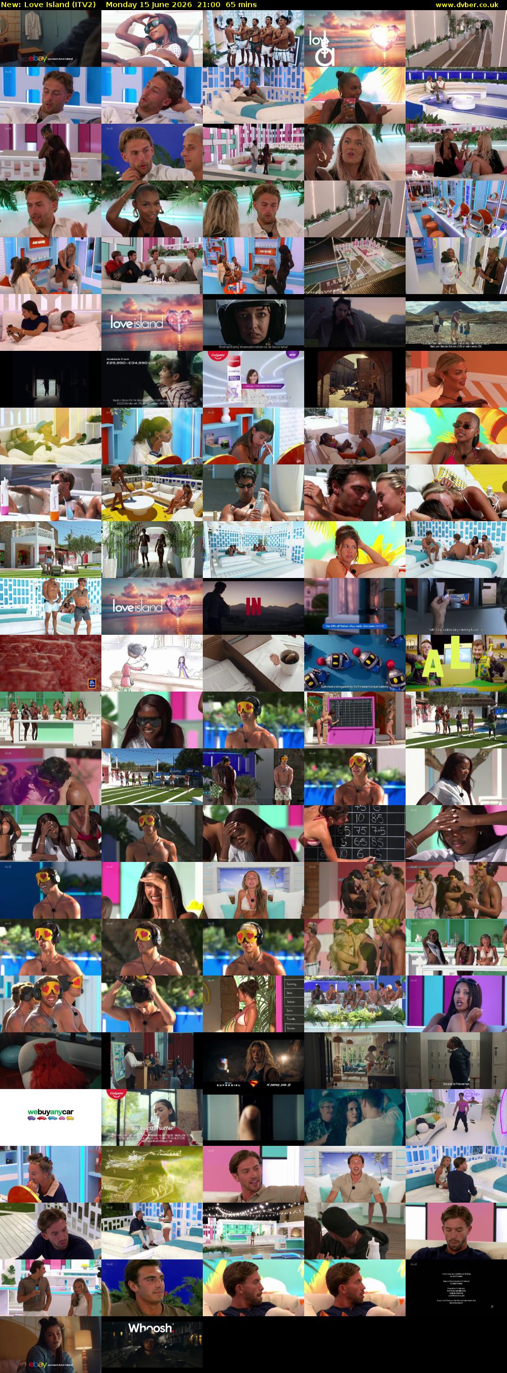 Love Island (ITV2) Monday 15 June 2026 21:00 - 22:05