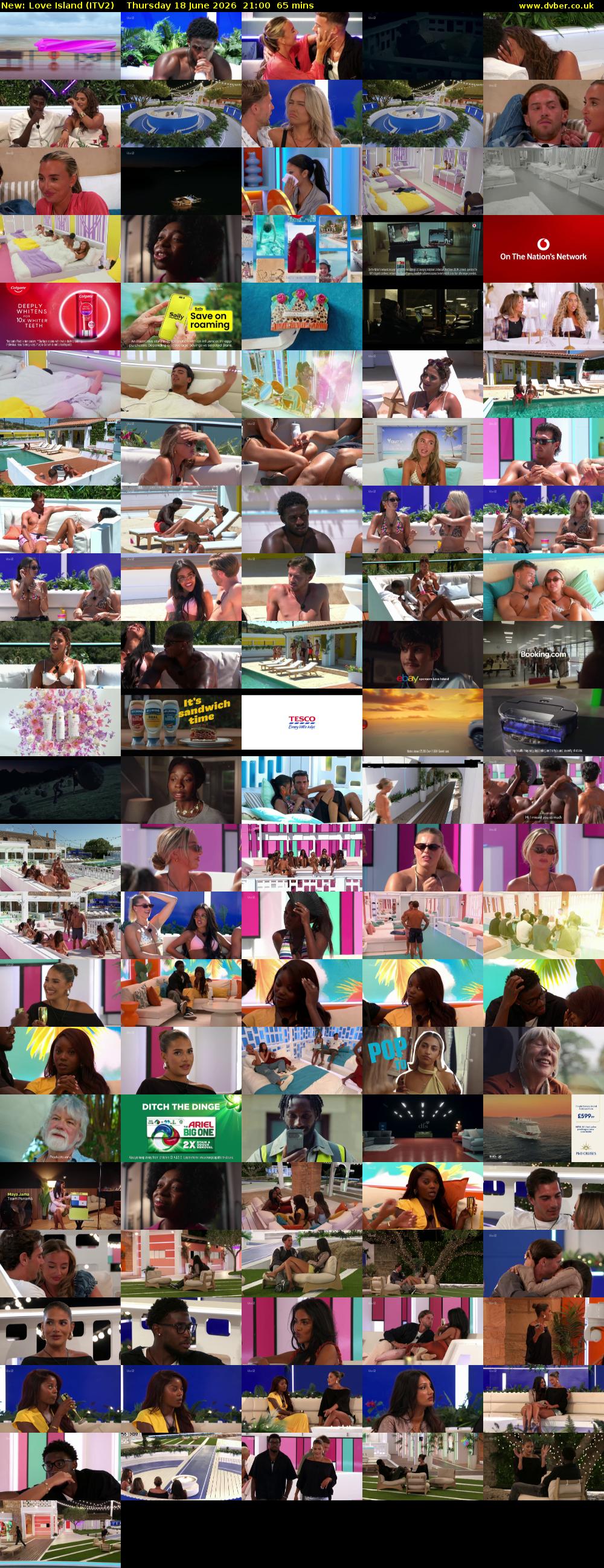 Love Island (ITV2) Thursday 18 June 2026 21:00 - 22:05
