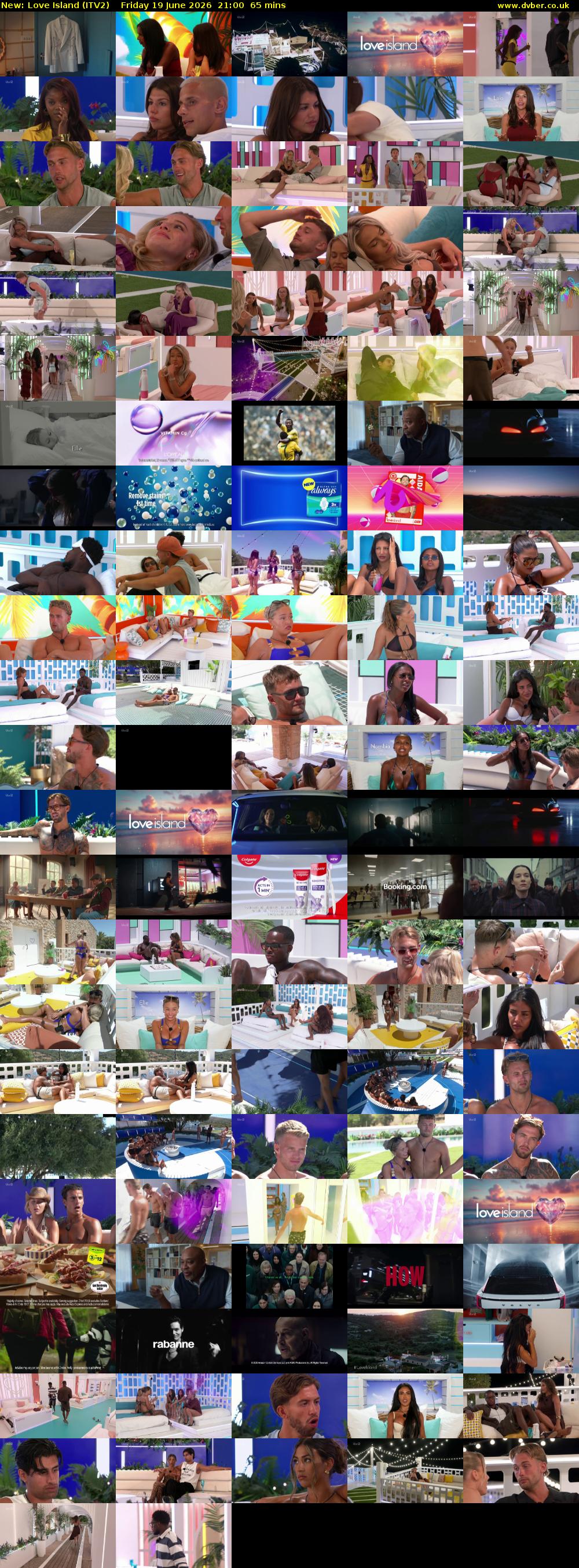 Love Island (ITV2) Friday 19 June 2026 21:00 - 22:05
