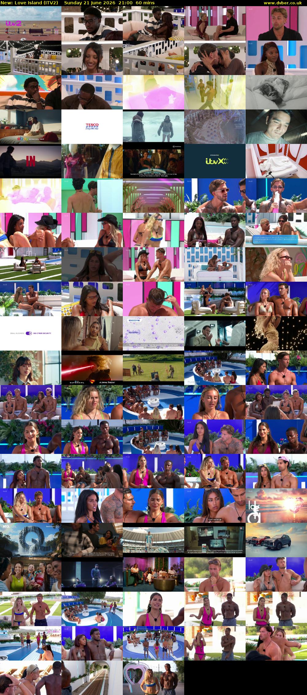 Love Island (ITV2) Sunday 21 June 2026 21:00 - 22:00