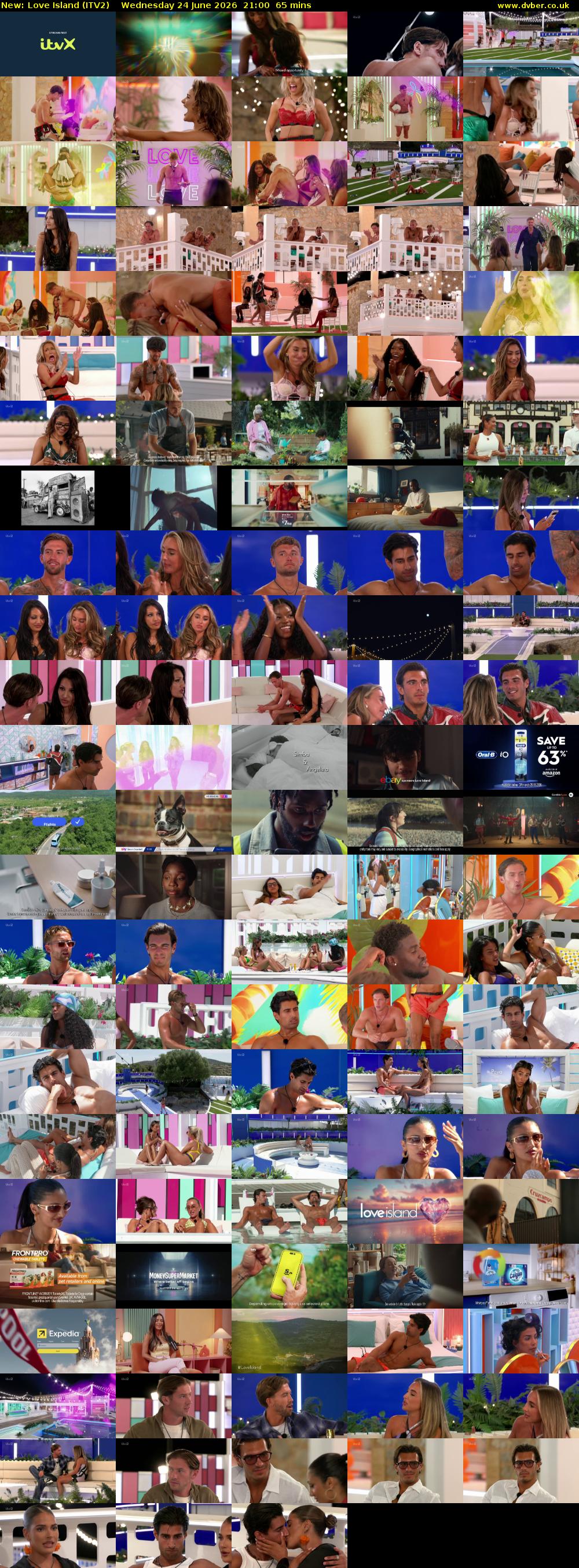 Love Island (ITV2) Wednesday 24 June 2026 21:00 - 22:05
