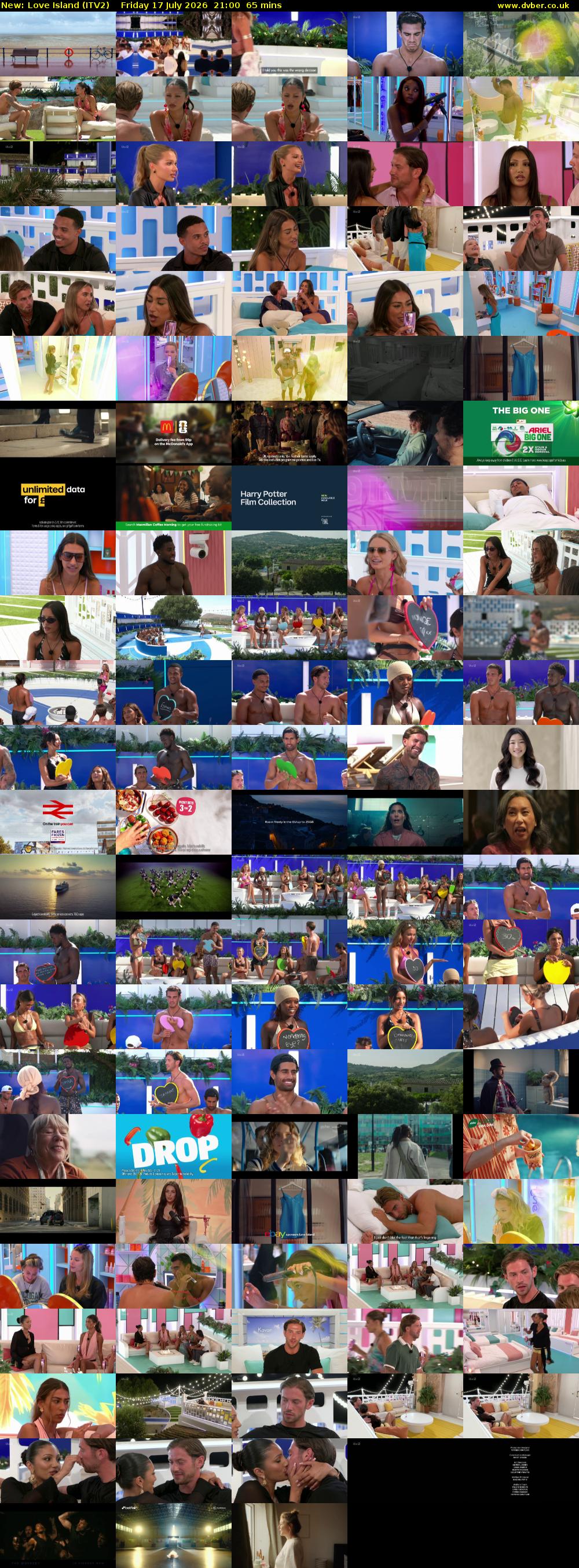 Love Island (ITV2) Friday 17 July 2026 21:00 - 22:05