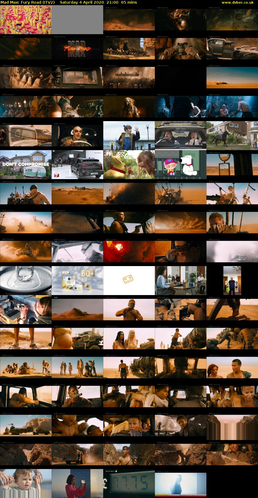 Mad Max: Fury Road (ITV2) Saturday 4 April 2020 21:00 - 22:05