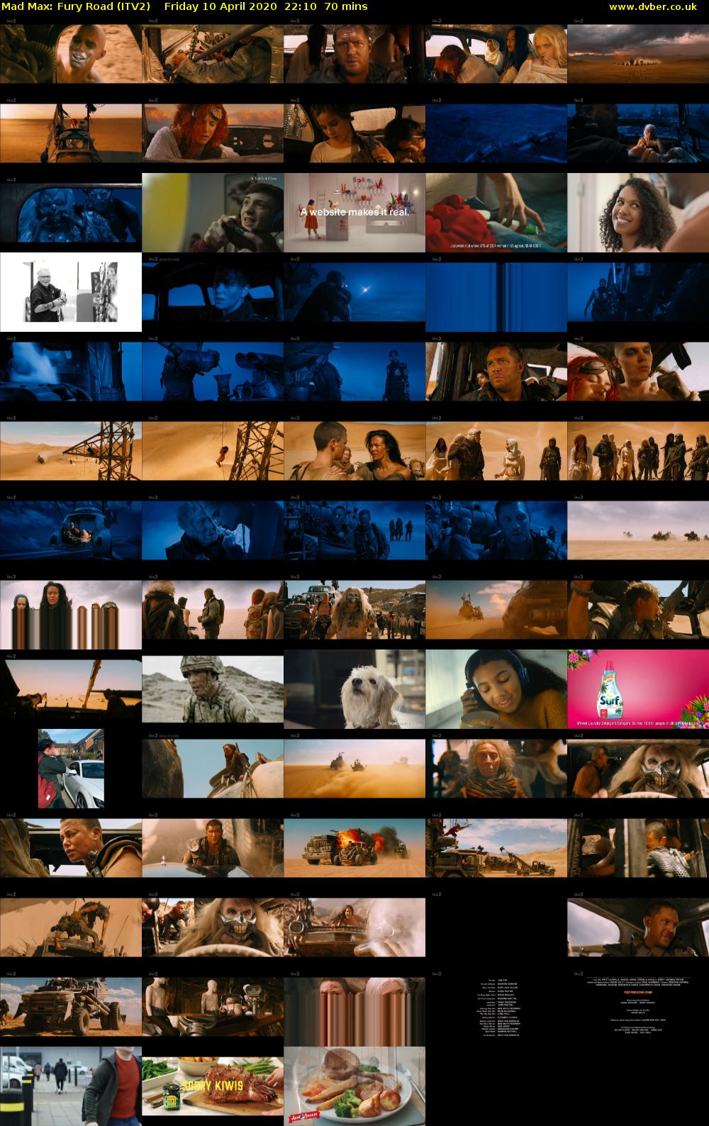 Mad Max: Fury Road (ITV2) Friday 10 April 2020 22:10 - 23:20