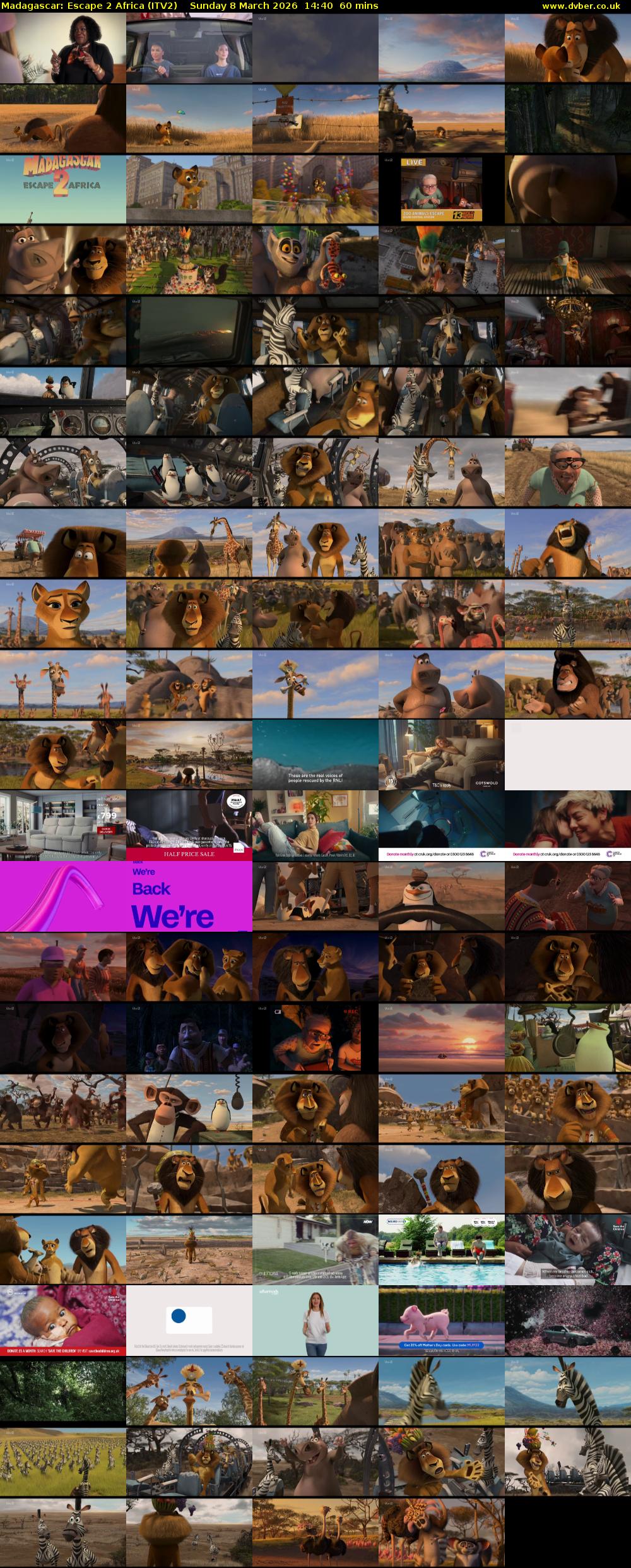 Madagascar: Escape 2 Africa (ITV2) Sunday 8 March 2026 14:40 - 15:40