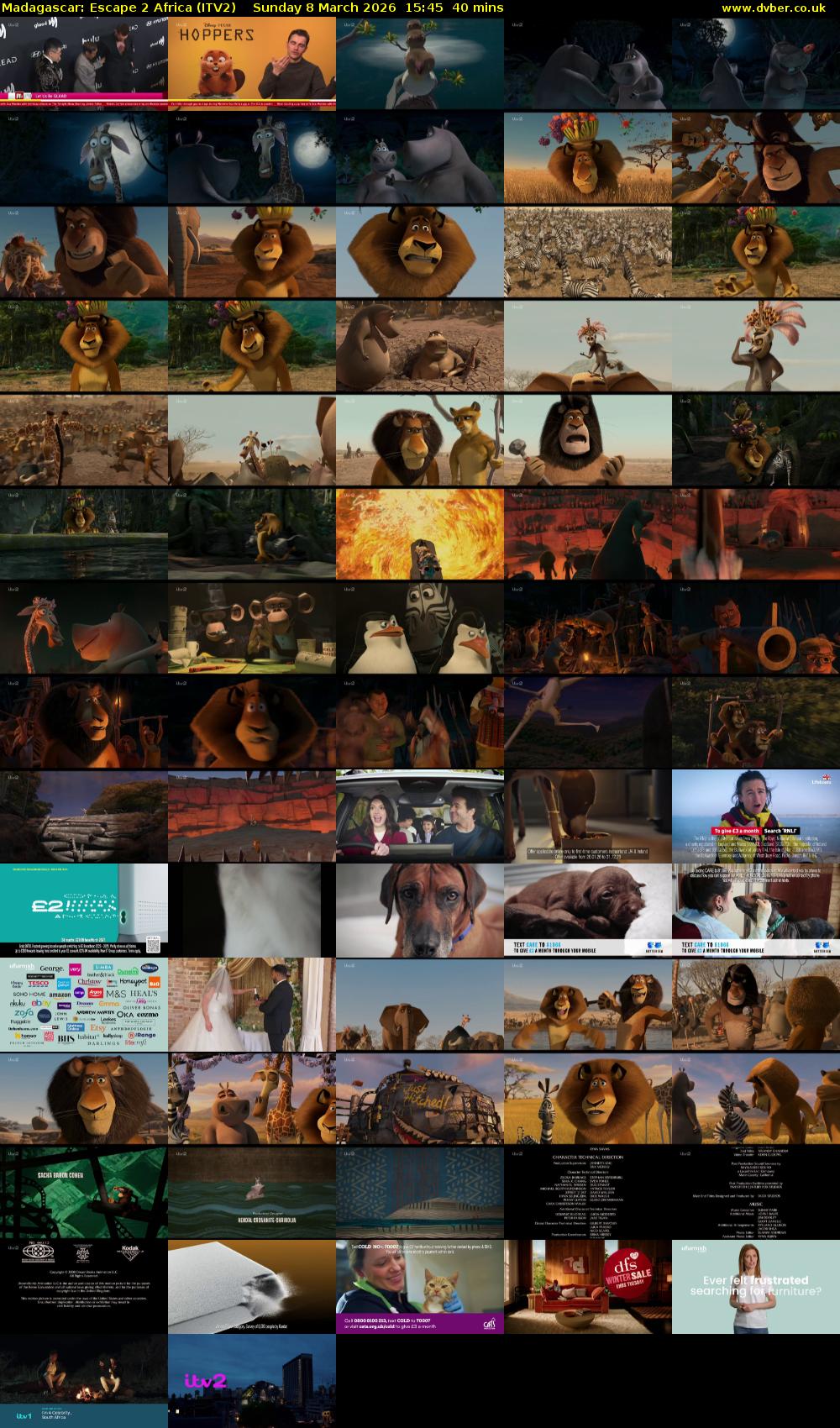 Madagascar: Escape 2 Africa (ITV2) Sunday 8 March 2026 15:45 - 16:25