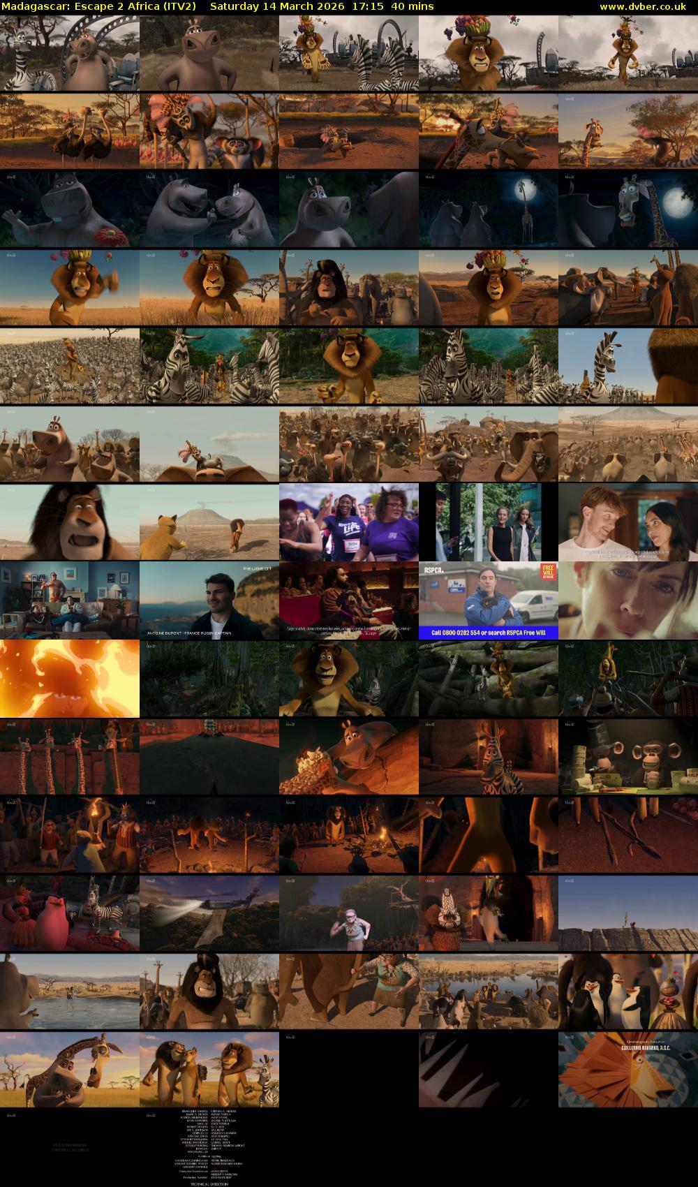 Madagascar: Escape 2 Africa (ITV2) Saturday 14 March 2026 17:15 - 17:55