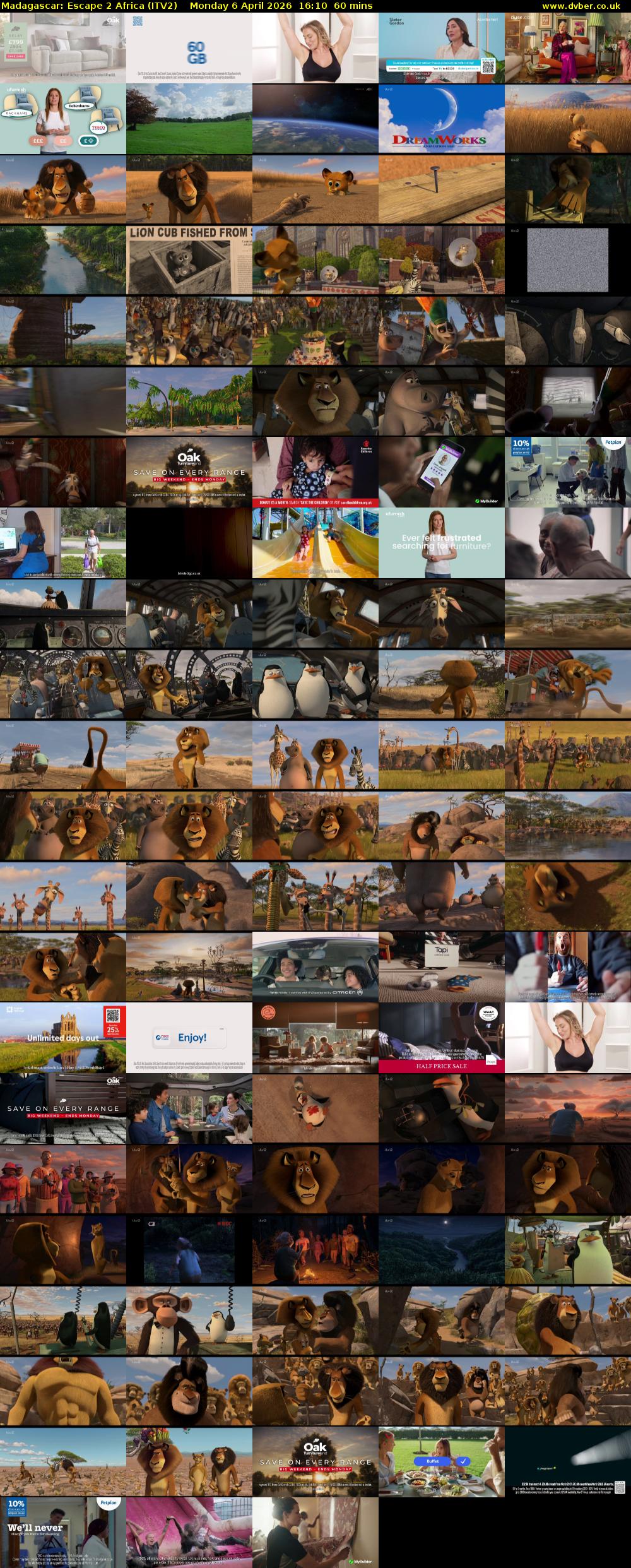 Madagascar: Escape 2 Africa (ITV2) Monday 6 April 2026 16:10 - 17:10