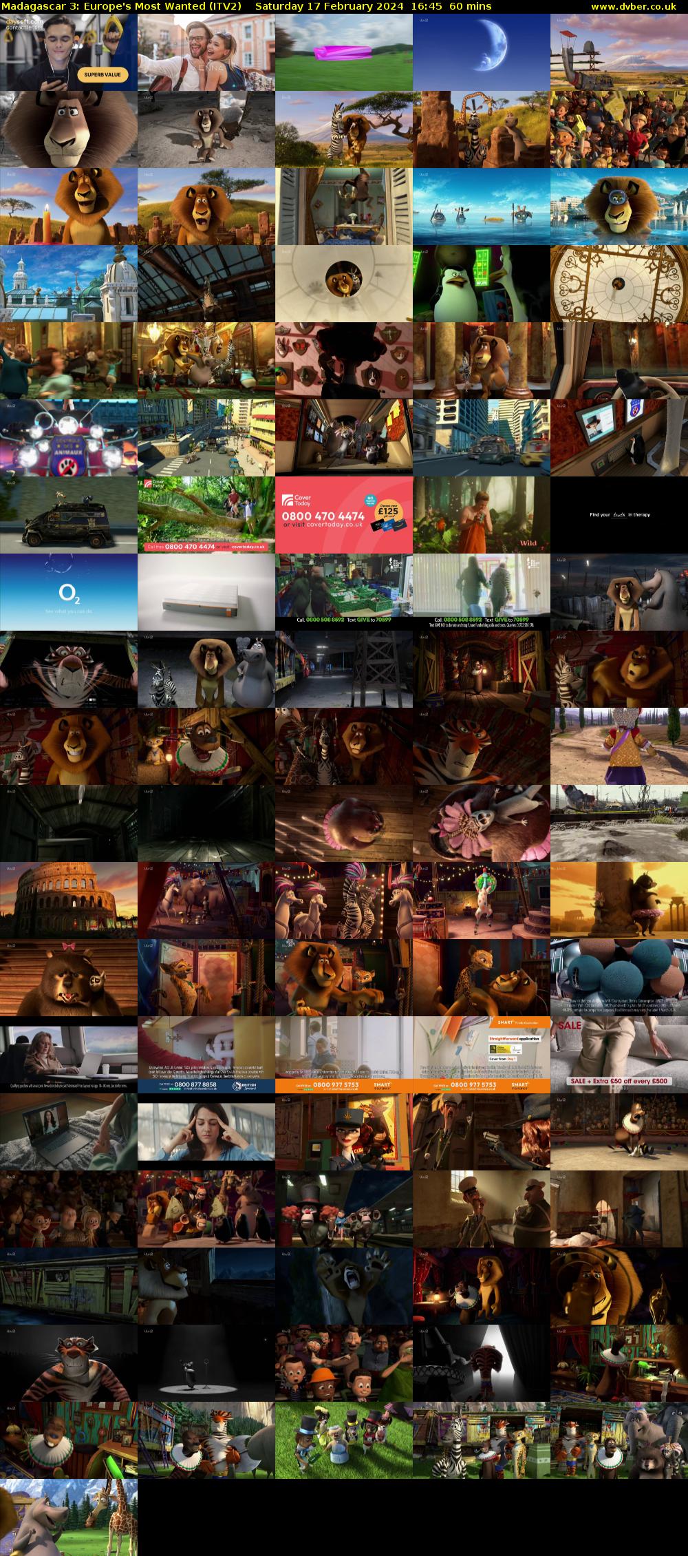 Madagascar 3: Europe's Most Wanted (ITV2) Saturday 17 February 2024 16:45 - 17:45