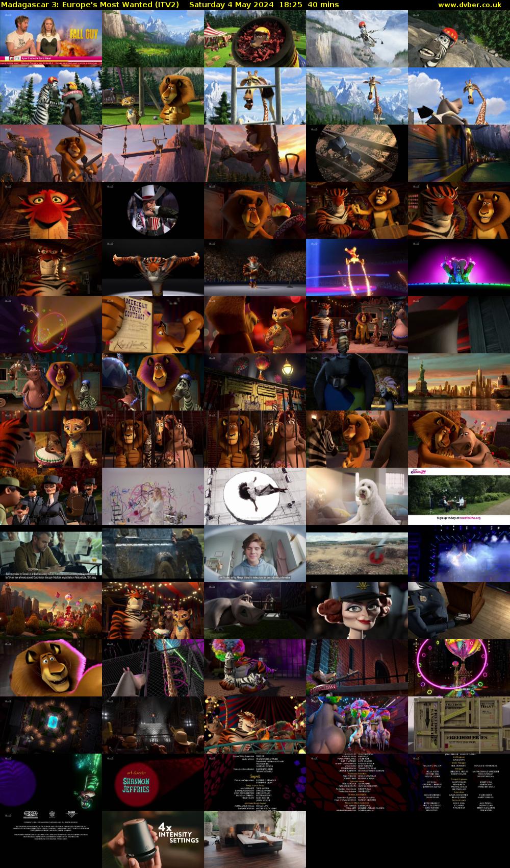Madagascar 3: Europe's Most Wanted (ITV2) Saturday 4 May 2024 18:25 - 19:05