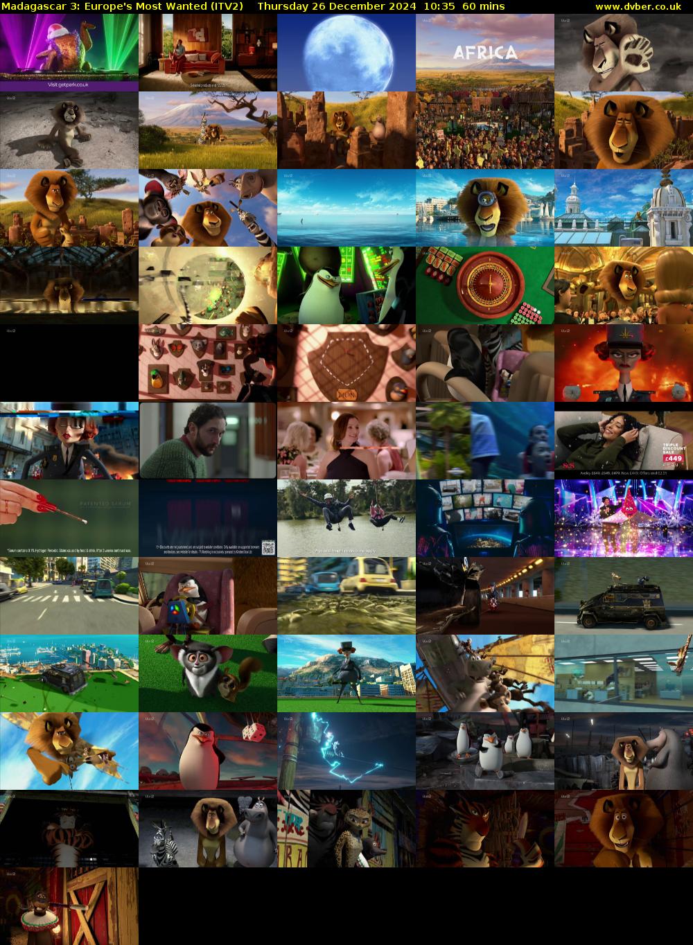 Madagascar 3: Europe's Most Wanted (ITV2) Thursday 26 December 2024 10:35 - 11:35