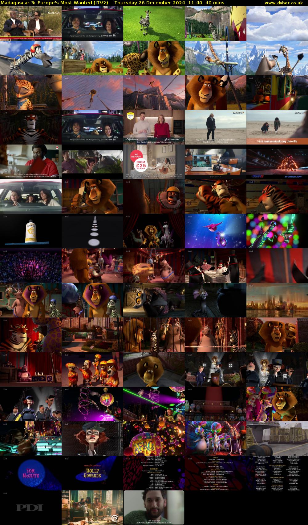 Madagascar 3: Europe's Most Wanted (ITV2) Thursday 26 December 2024 11:40 - 12:20