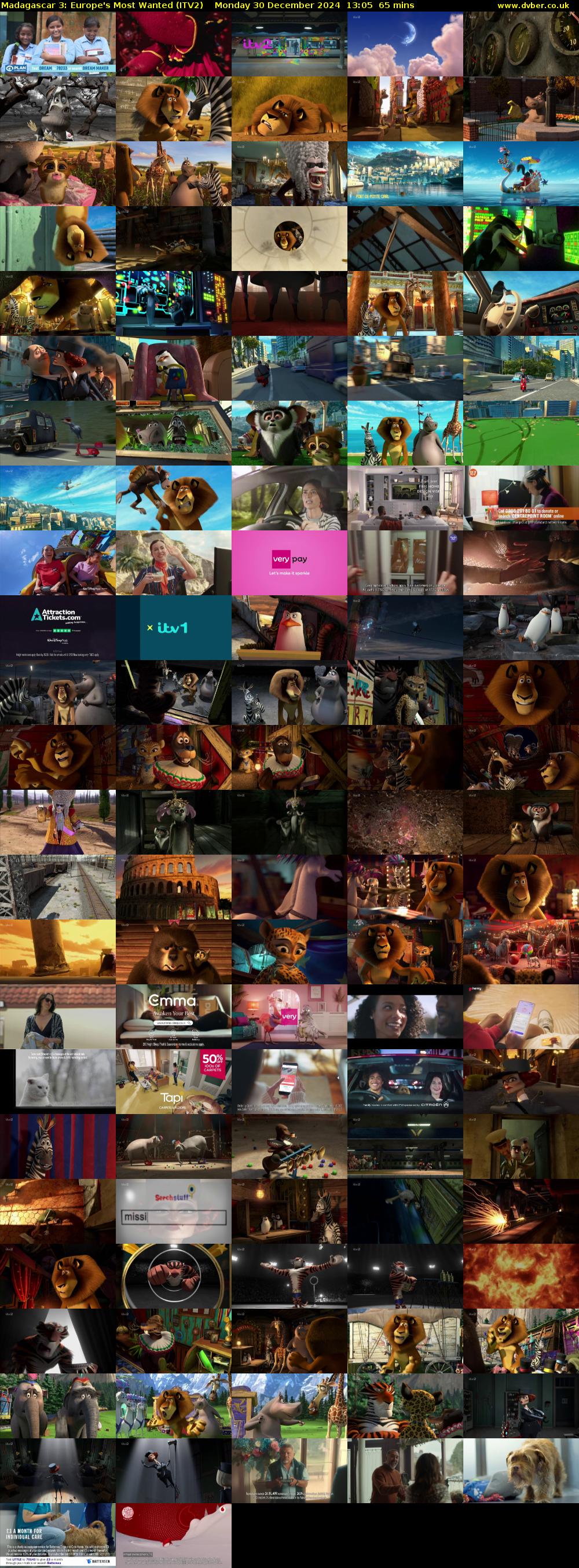 Madagascar 3: Europe's Most Wanted (ITV2) Monday 30 December 2024 13:05 - 14:10