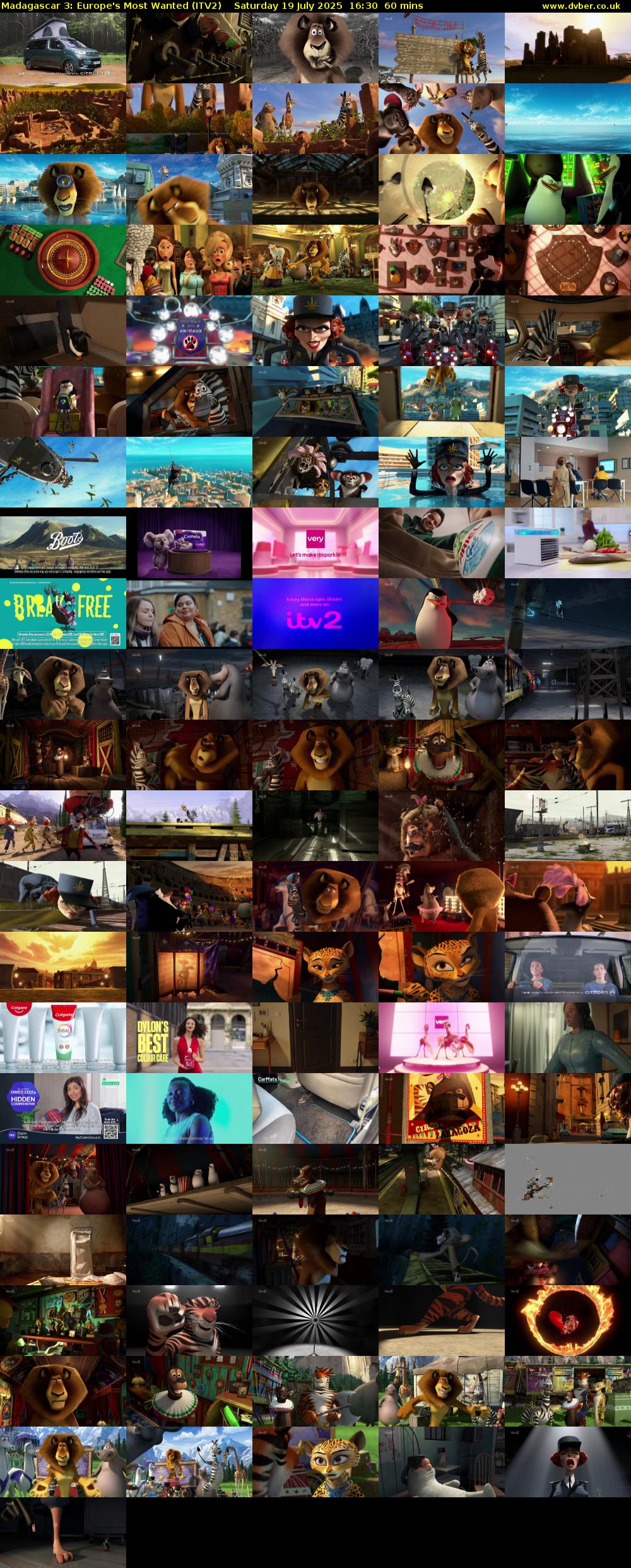 Madagascar 3: Europe's Most Wanted (ITV2) Saturday 19 July 2025 16:30 - 17:30