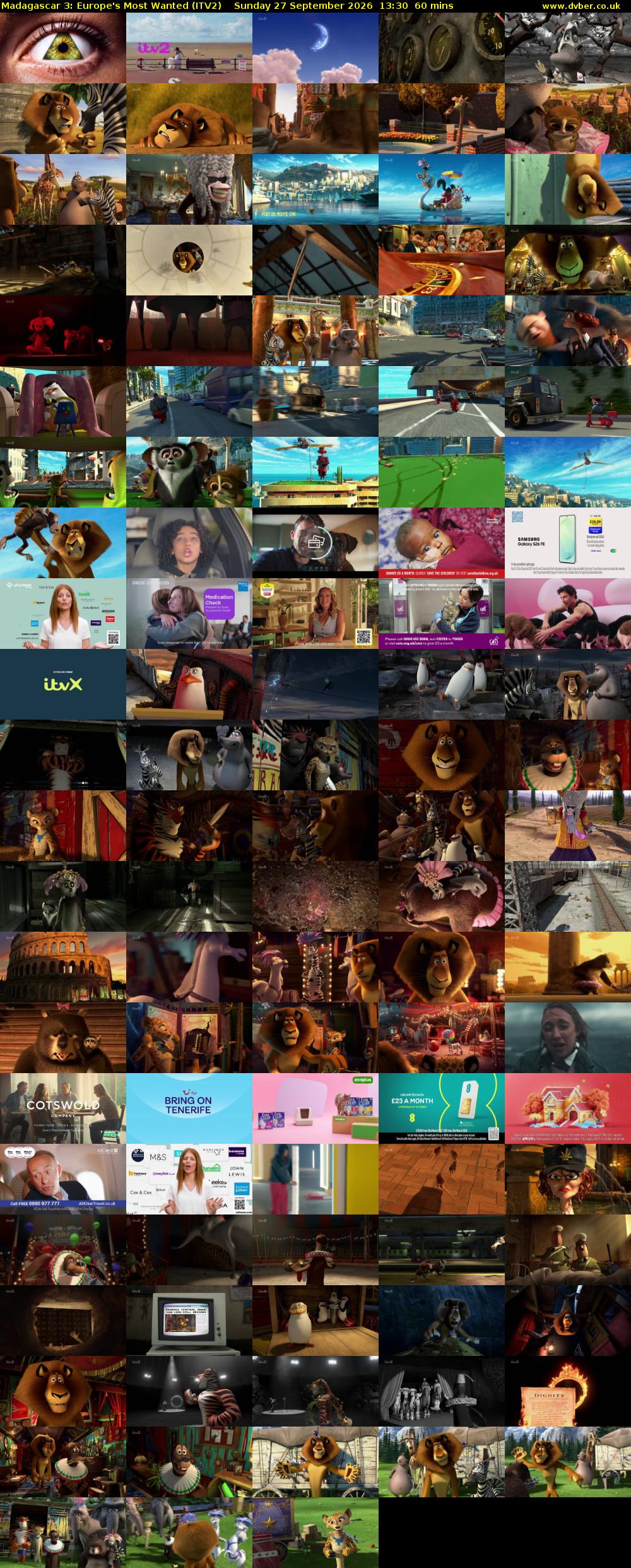 Madagascar 3: Europe's Most Wanted (ITV2) Sunday 27 September 2026 13:30 - 14:30
