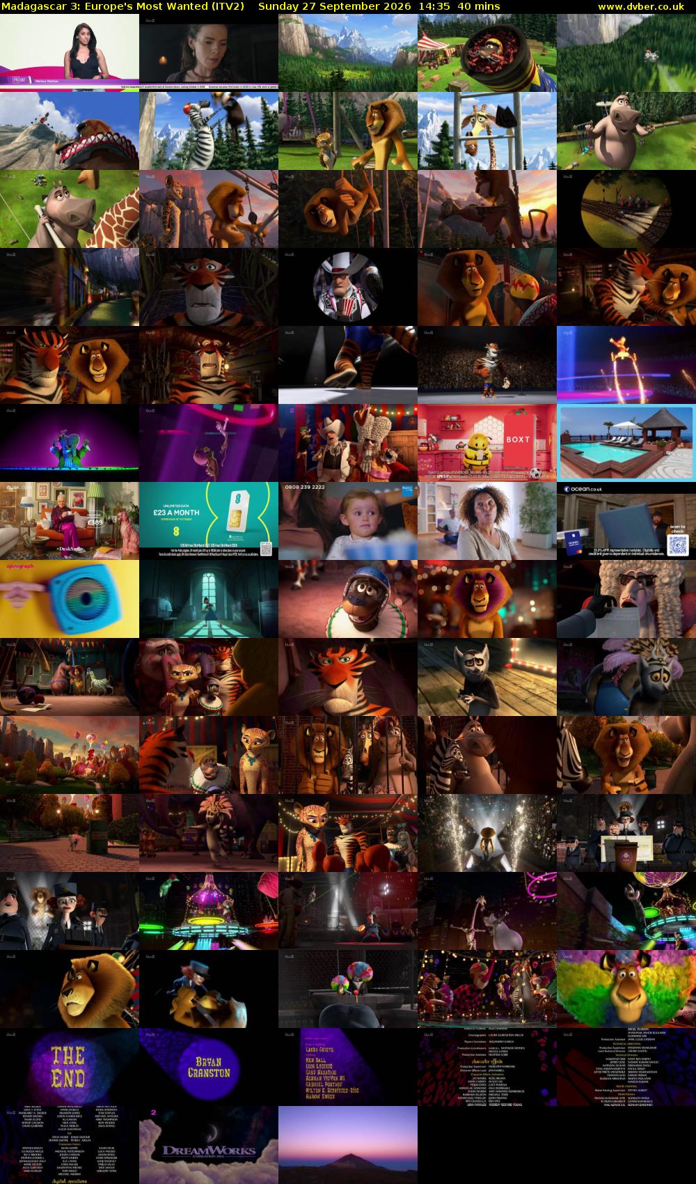 Madagascar 3: Europe's Most Wanted (ITV2) Sunday 27 September 2026 14:35 - 15:15