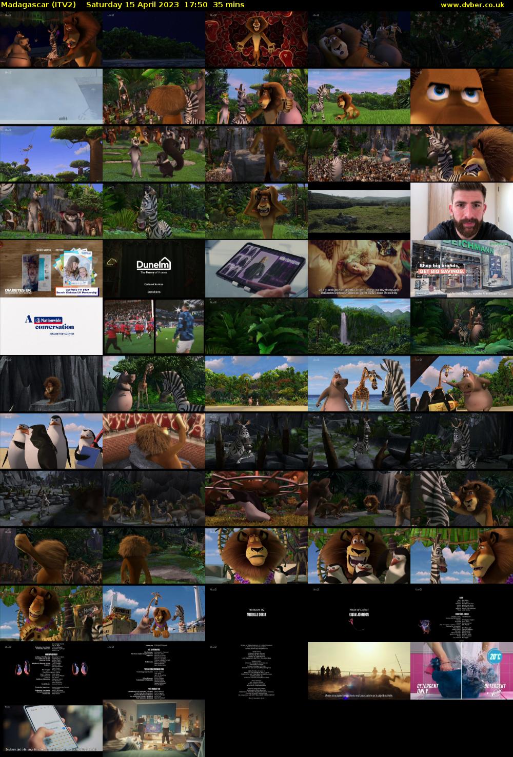 Madagascar (ITV2) Saturday 15 April 2023 17:50 - 18:25
