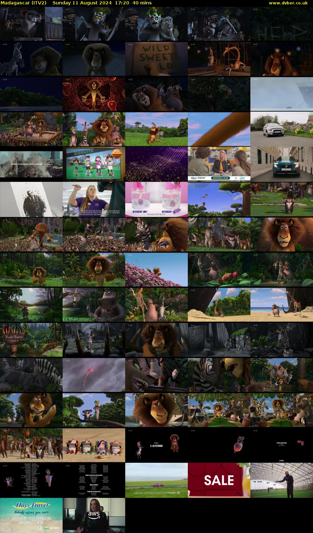 Madagascar (ITV2) Sunday 11 August 2024 17:20 - 18:00