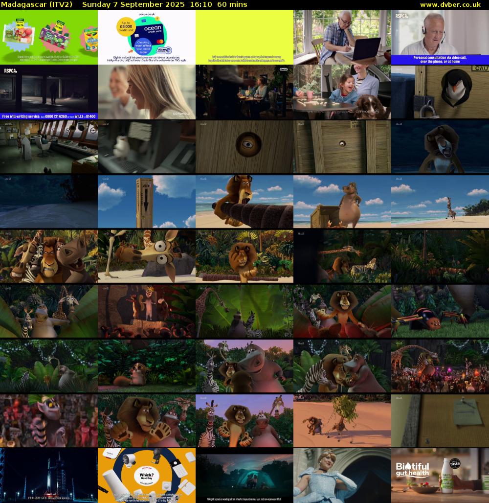 Madagascar (ITV2) Sunday 7 September 2025 16:10 - 17:10