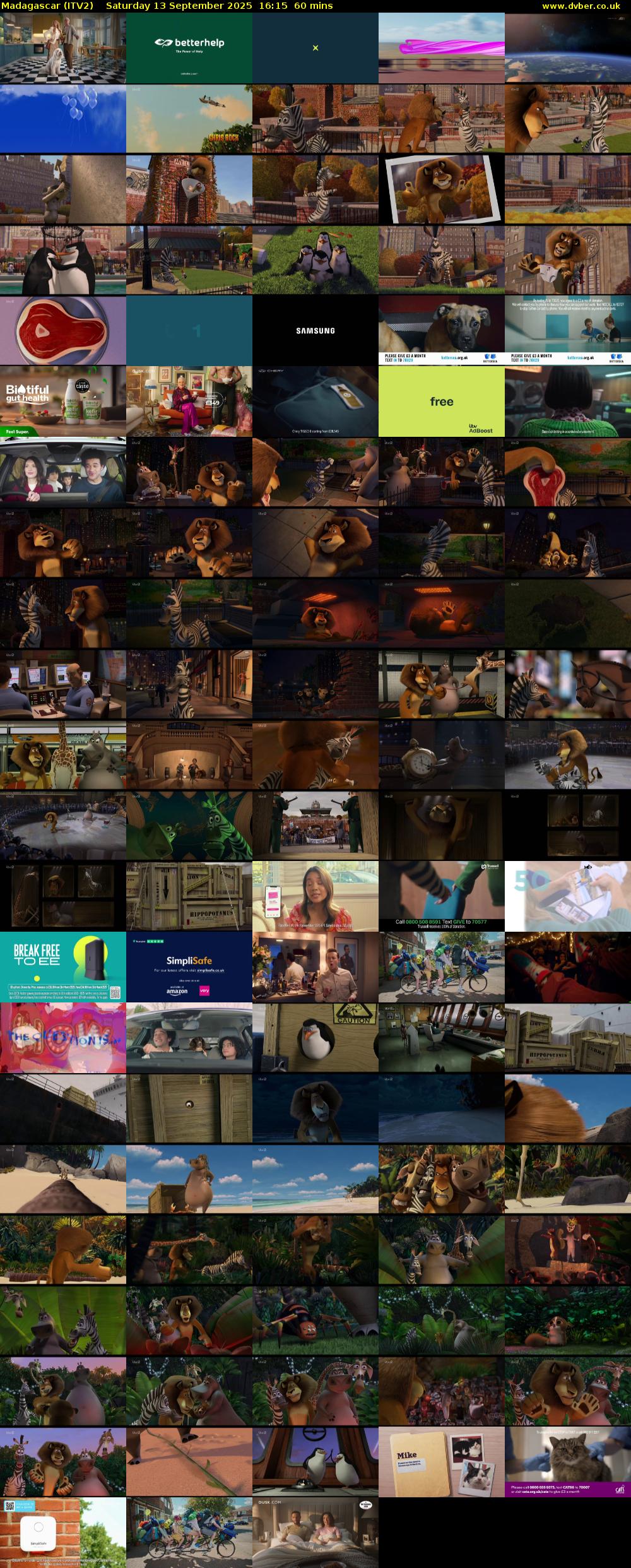 Madagascar (ITV2) Saturday 13 September 2025 16:15 - 17:15