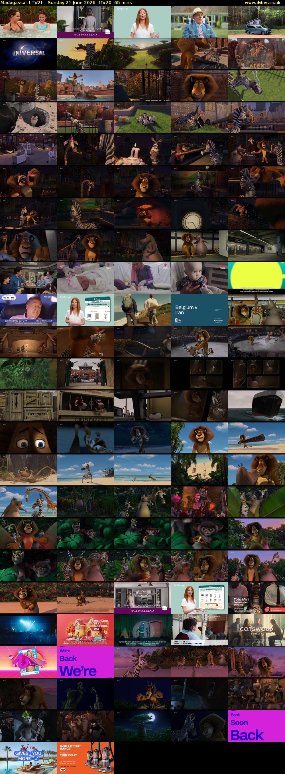 Madagascar (ITV2) Sunday 21 June 2026 15:20 - 16:25