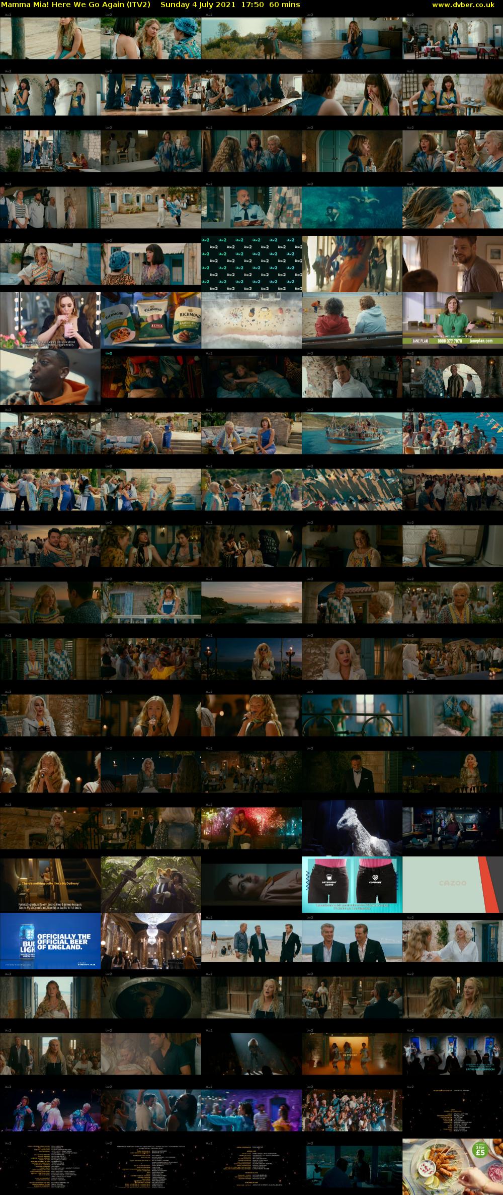 Mamma Mia! Here We Go Again (ITV2) Sunday 4 July 2021 17:50 - 18:50