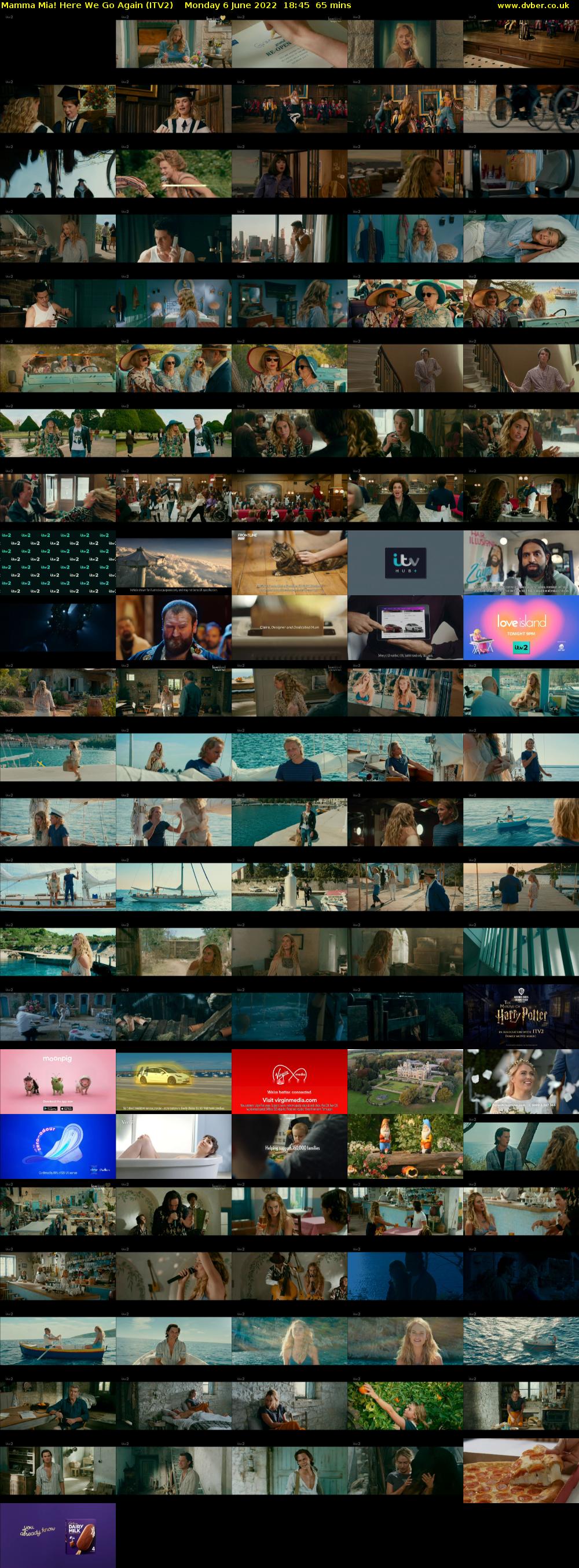Mamma Mia! Here We Go Again (ITV2) Monday 6 June 2022 18:45 - 19:50