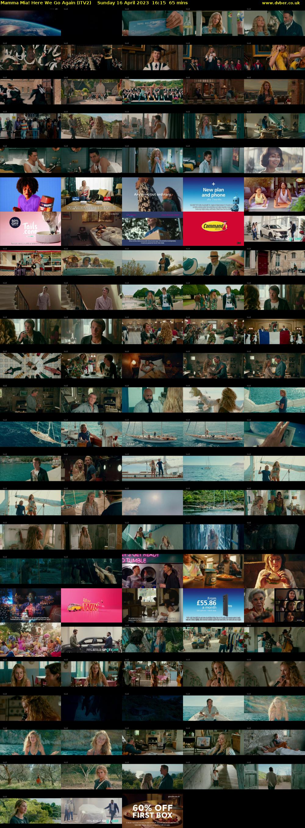 Mamma Mia! Here We Go Again (ITV2) Sunday 16 April 2023 16:15 - 17:20