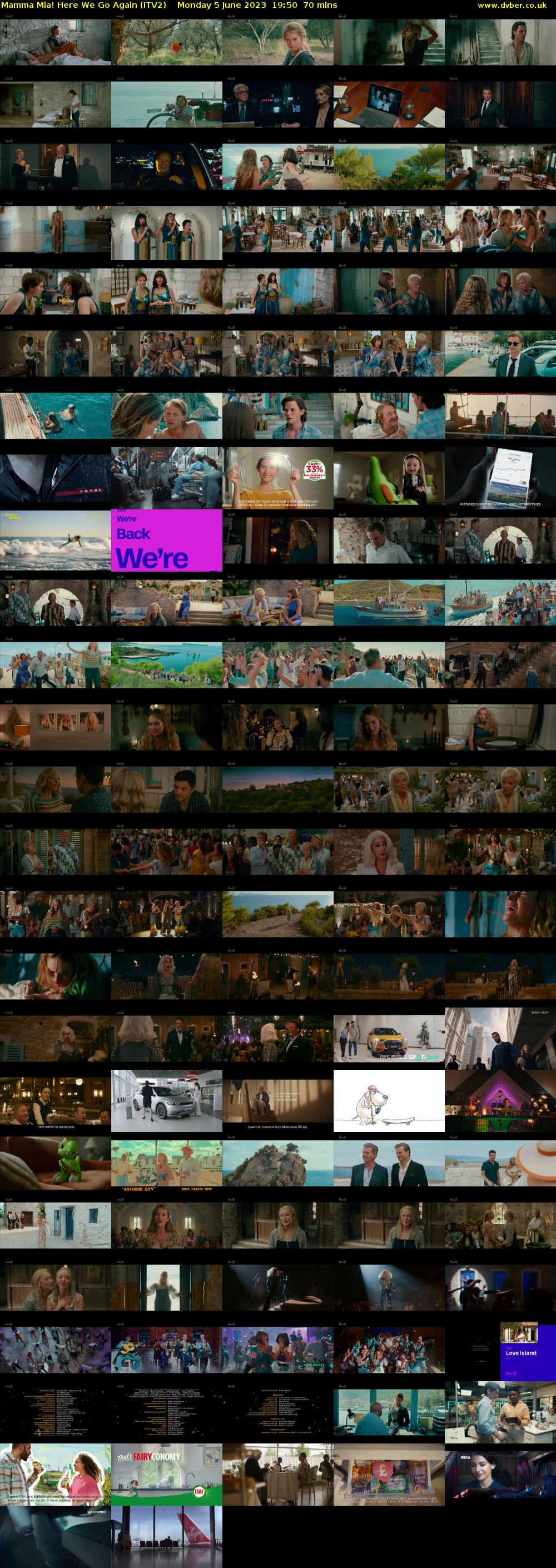 Mamma Mia! Here We Go Again (ITV2) Monday 5 June 2023 19:50 - 21:00