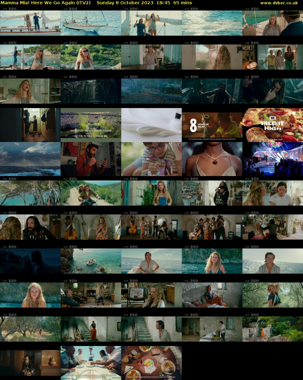 Mamma Mia! Here We Go Again (ITV2) Sunday 8 October 2023 18:45 - 19:50