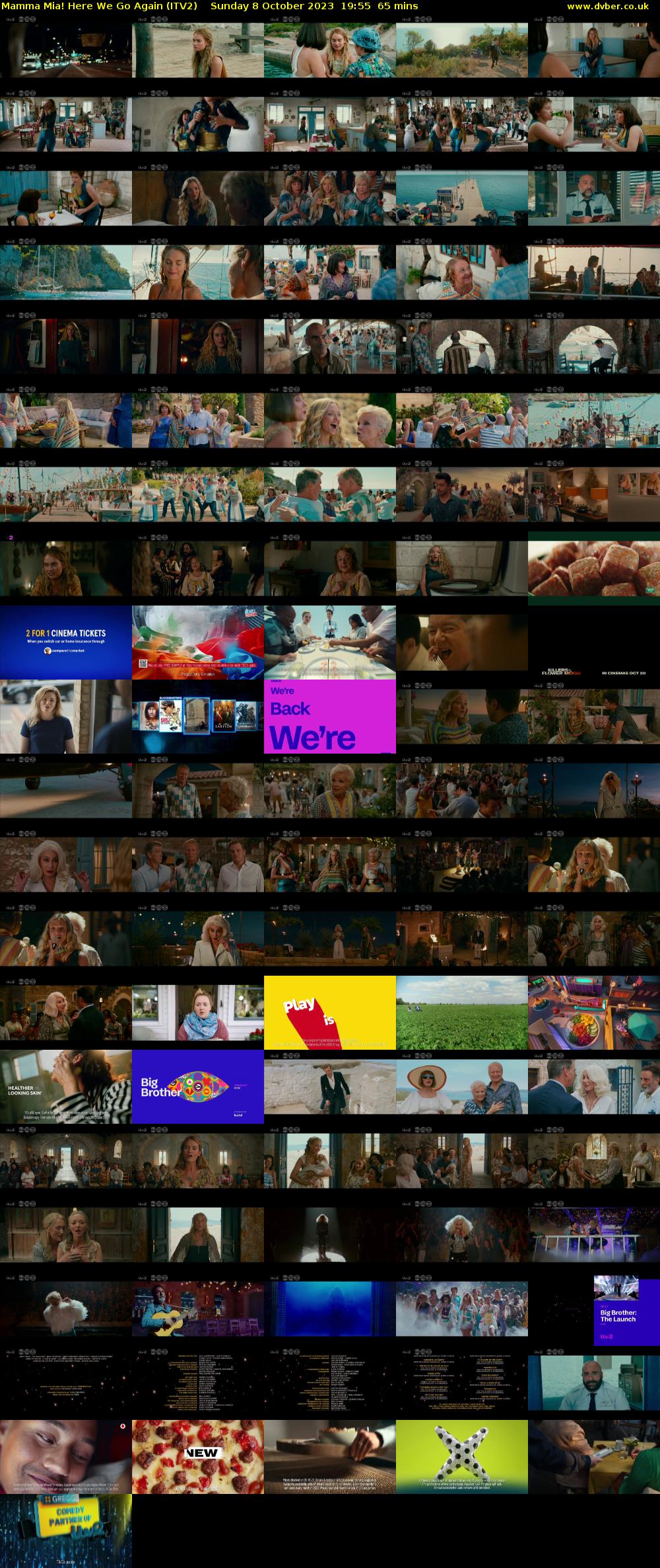 Mamma Mia! Here We Go Again (ITV2) Sunday 8 October 2023 19:55 - 21:00