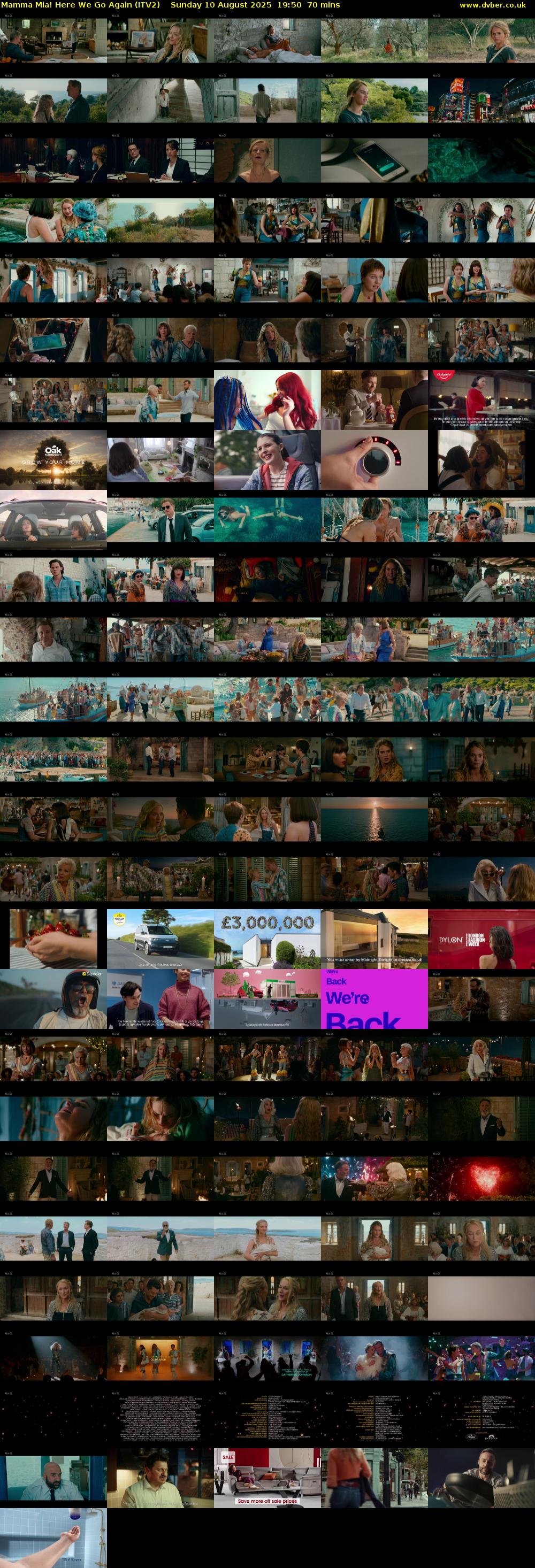Mamma Mia! Here We Go Again (ITV2) Sunday 10 August 2025 19:50 - 21:00