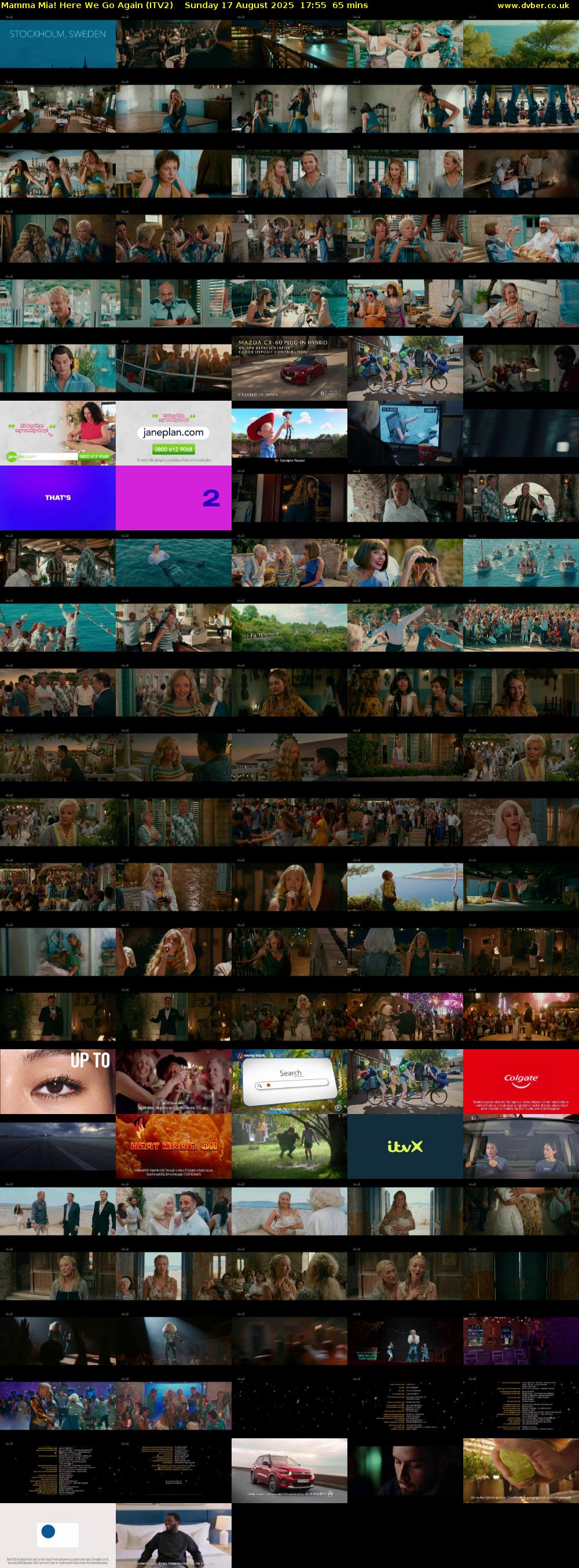 Mamma Mia! Here We Go Again (ITV2) Sunday 17 August 2025 17:55 - 19:00