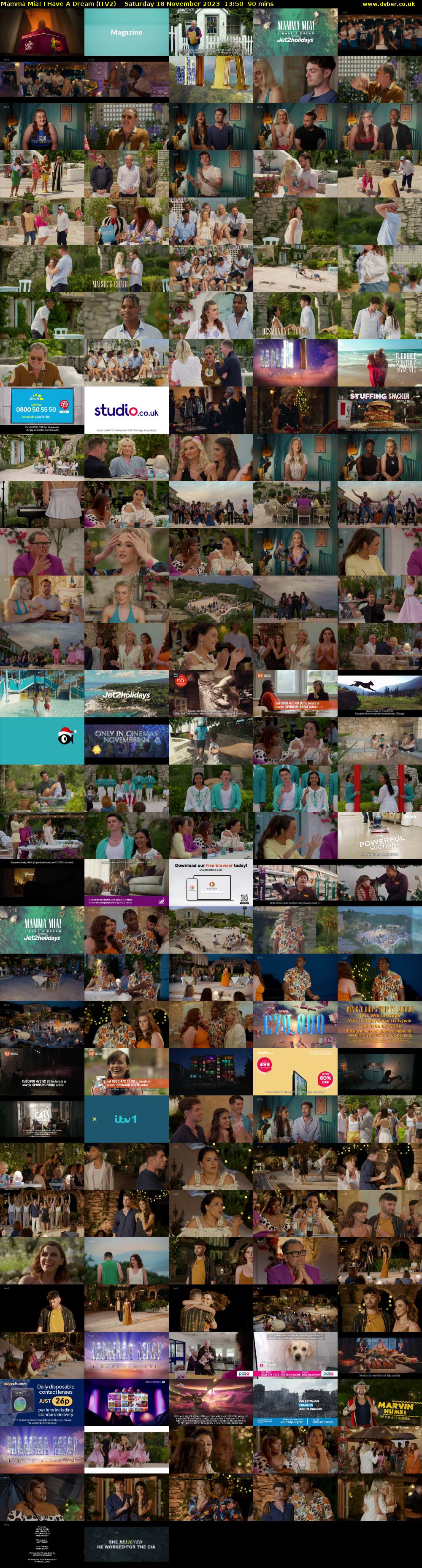 Mamma Mia! I Have A Dream (ITV2) Saturday 18 November 2023 13:50 - 15:20