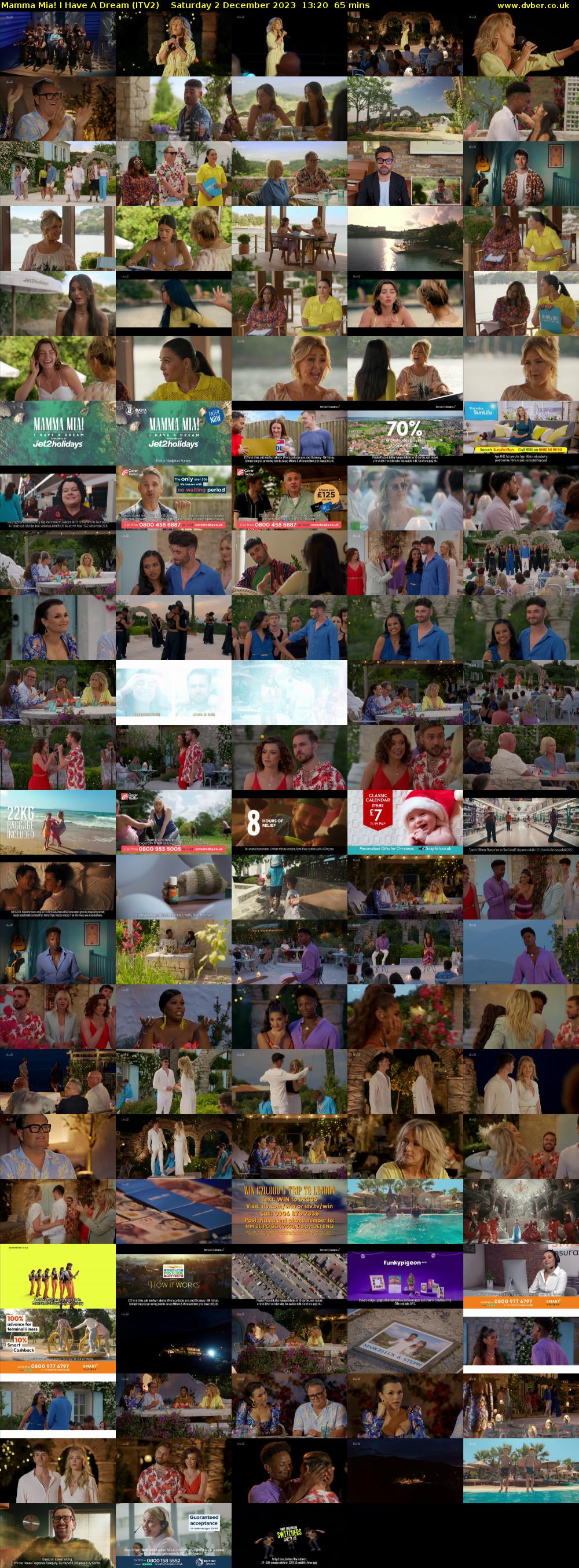 Mamma Mia! I Have A Dream (ITV2) Saturday 2 December 2023 13:20 - 14:25