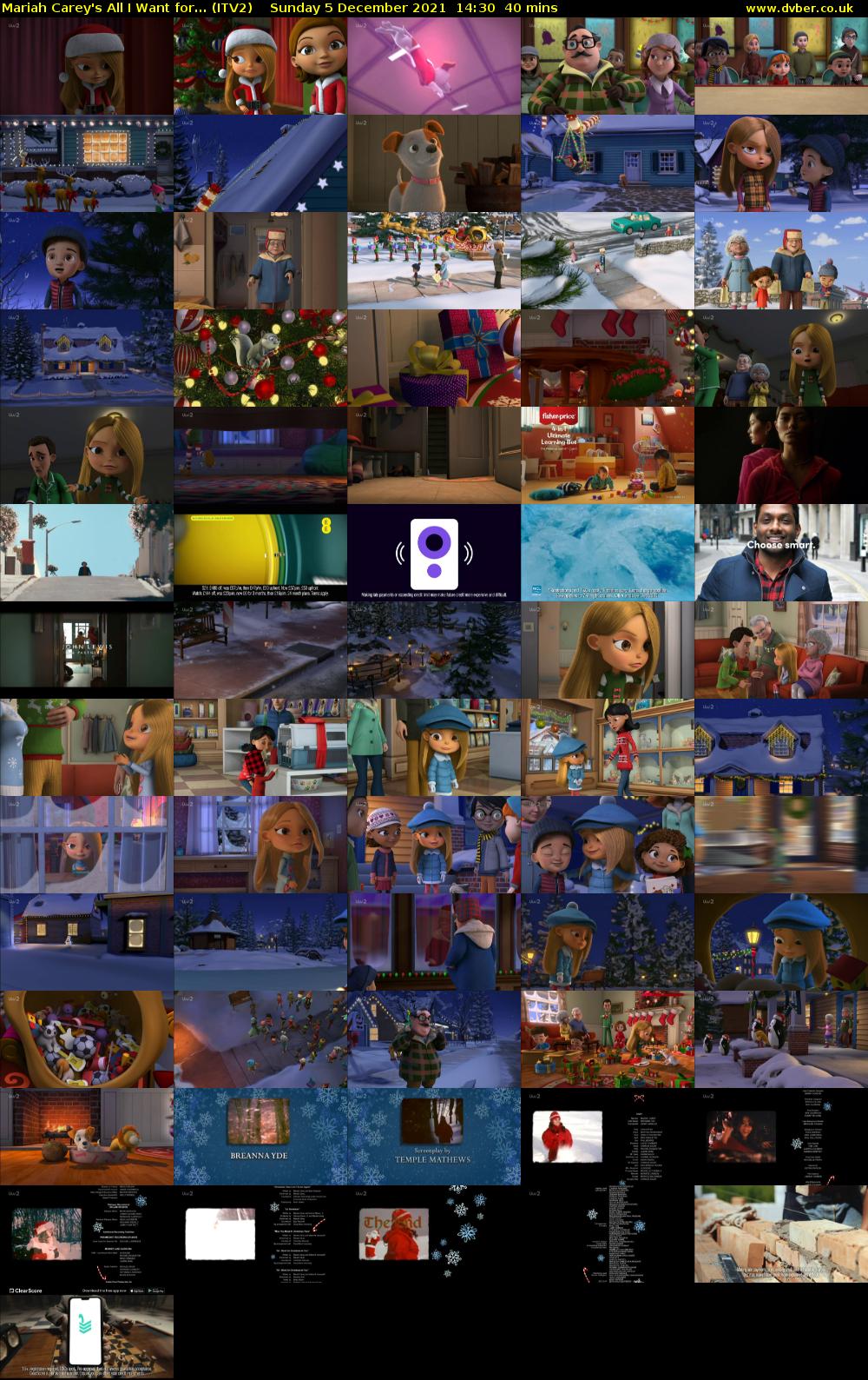 Mariah Carey's All I Want for... (ITV2) Sunday 5 December 2021 14:30 - 15:10