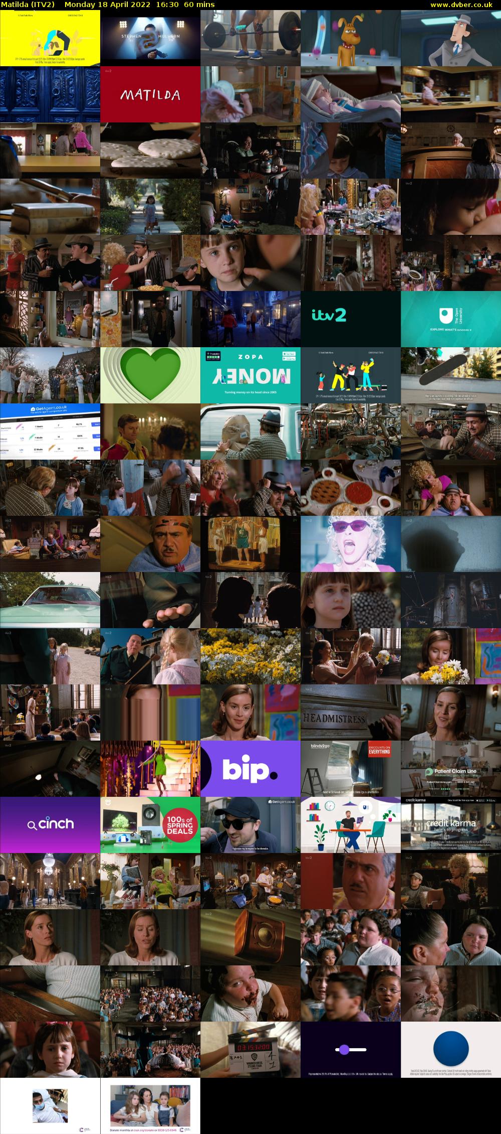 Matilda (ITV2) Monday 18 April 2022 16:30 - 17:30