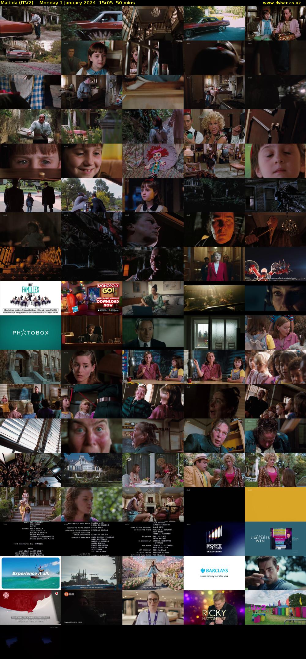 Matilda (ITV2) Monday 1 January 2024 15:05 - 15:55