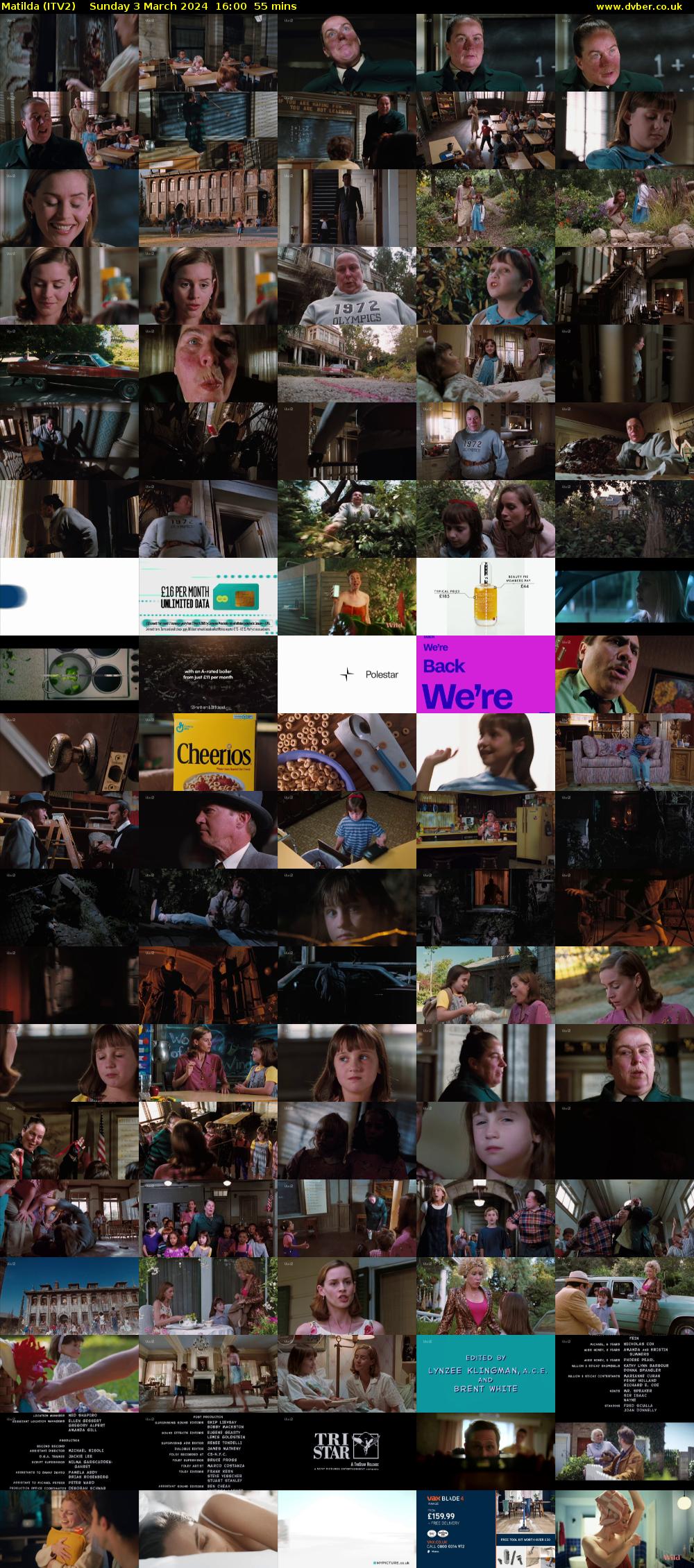 Matilda (ITV2) Sunday 3 March 2024 16:00 - 16:55