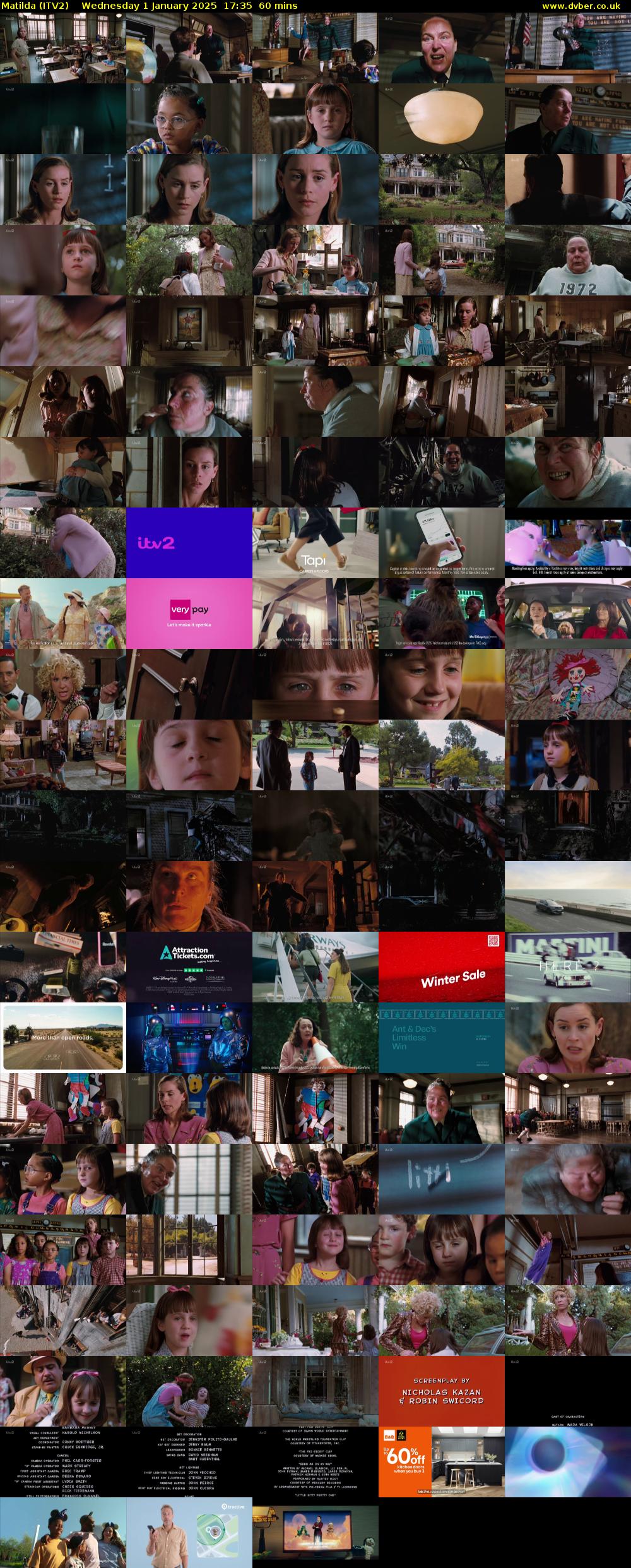 Matilda (ITV2) Wednesday 1 January 2025 17:35 - 18:35