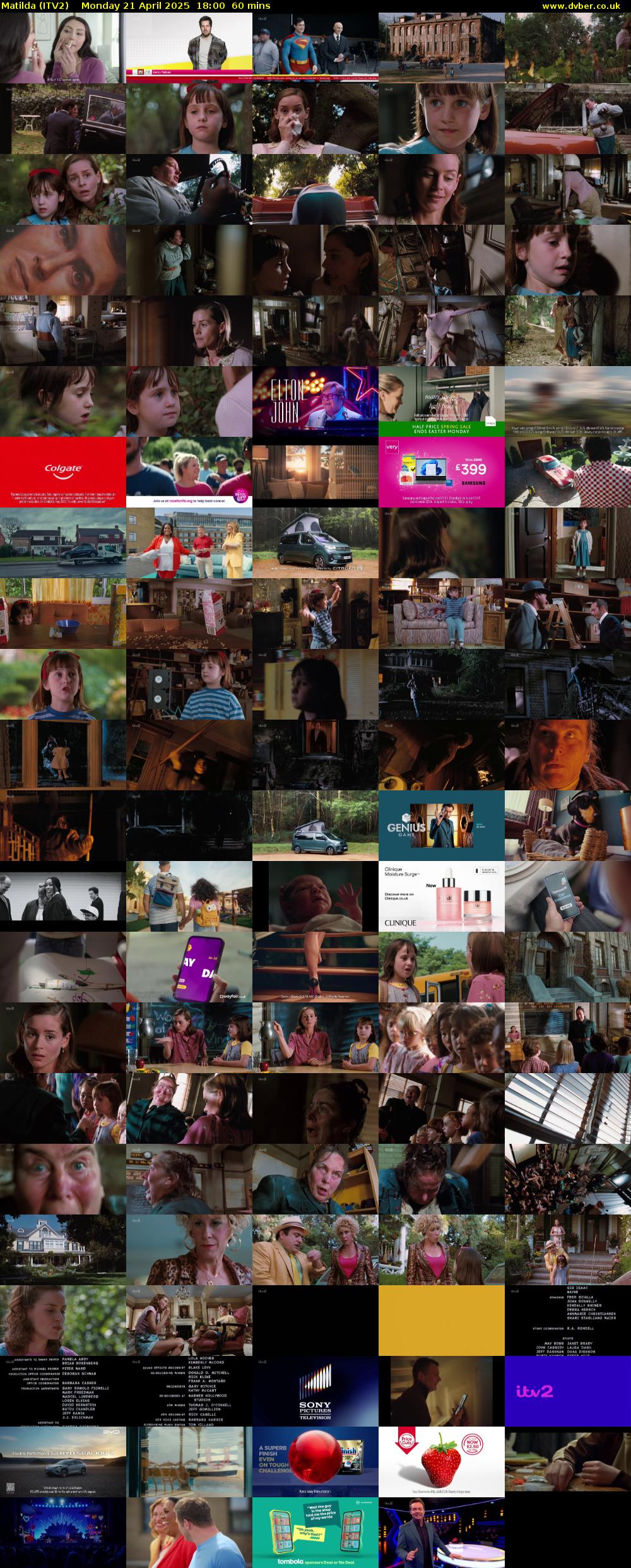 Matilda (ITV2) Monday 21 April 2025 18:00 - 19:00