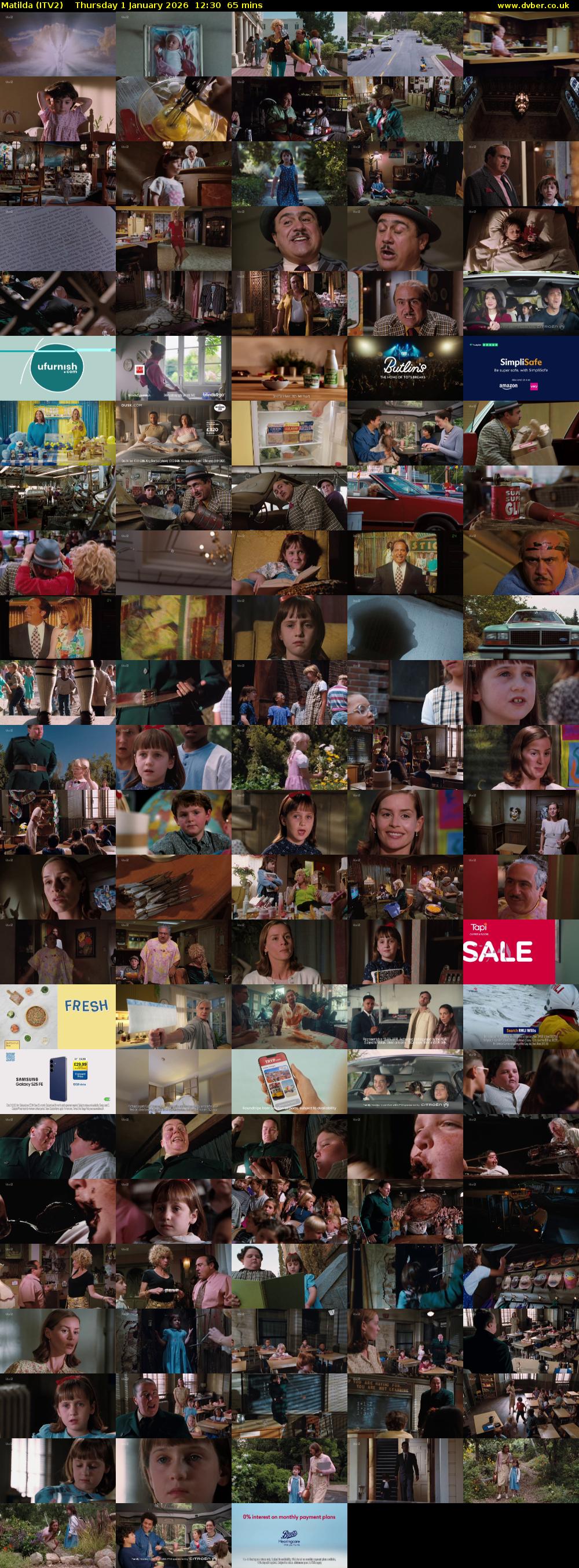 Matilda (ITV2) Thursday 1 January 2026 12:30 - 13:35