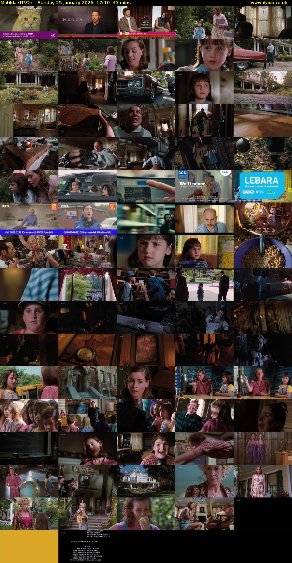 Matilda (ITV2) Sunday 25 January 2026 17:10 - 17:55
