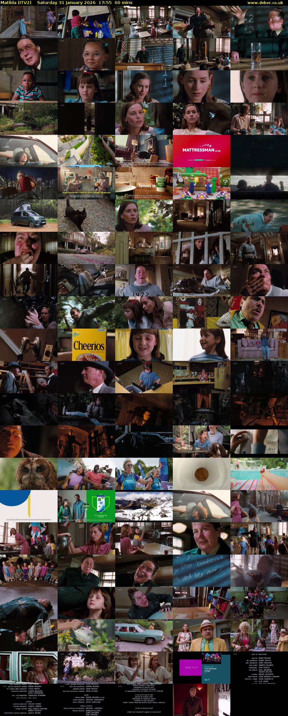 Matilda (ITV2) Saturday 31 January 2026 17:55 - 18:55