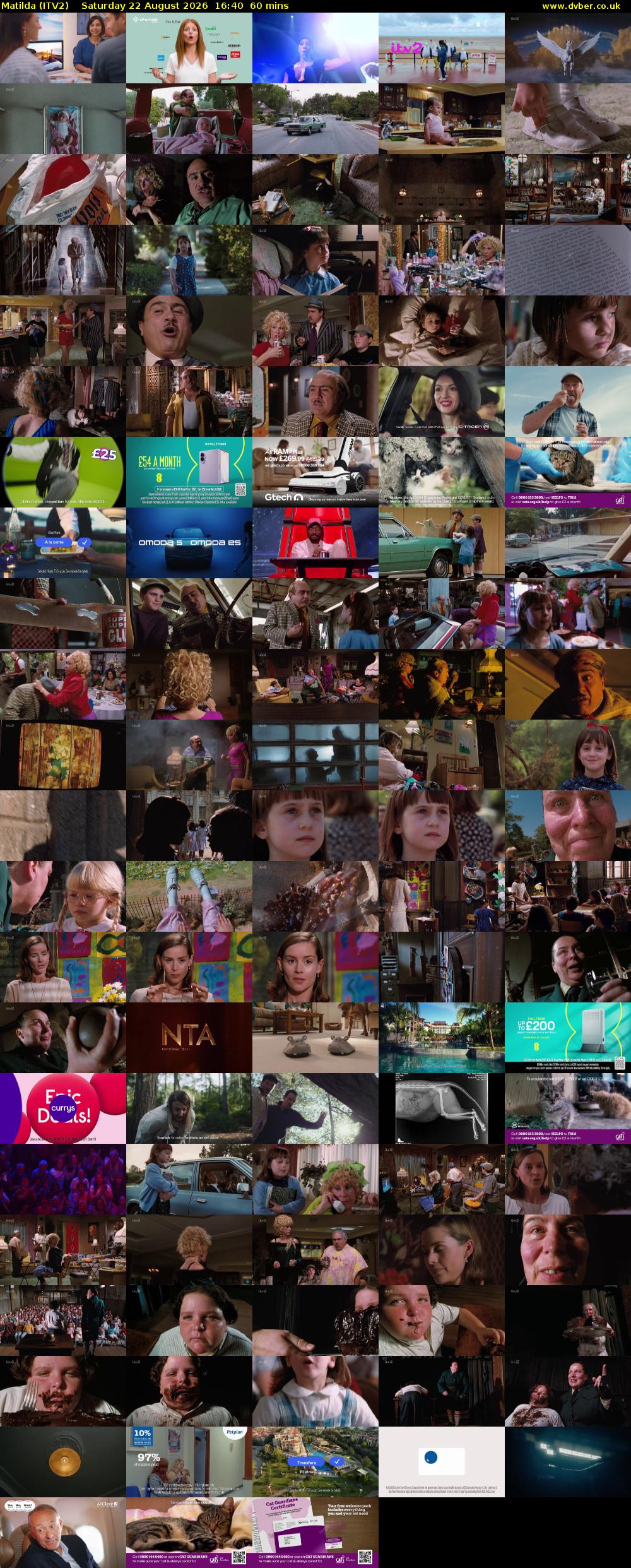 Matilda (ITV2) Saturday 22 August 2026 16:40 - 17:40